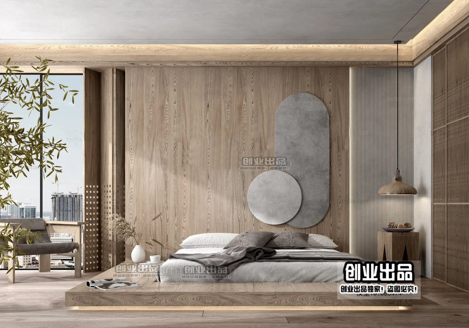 Bedroom 3D Interior Scene – Japanese Style – 038