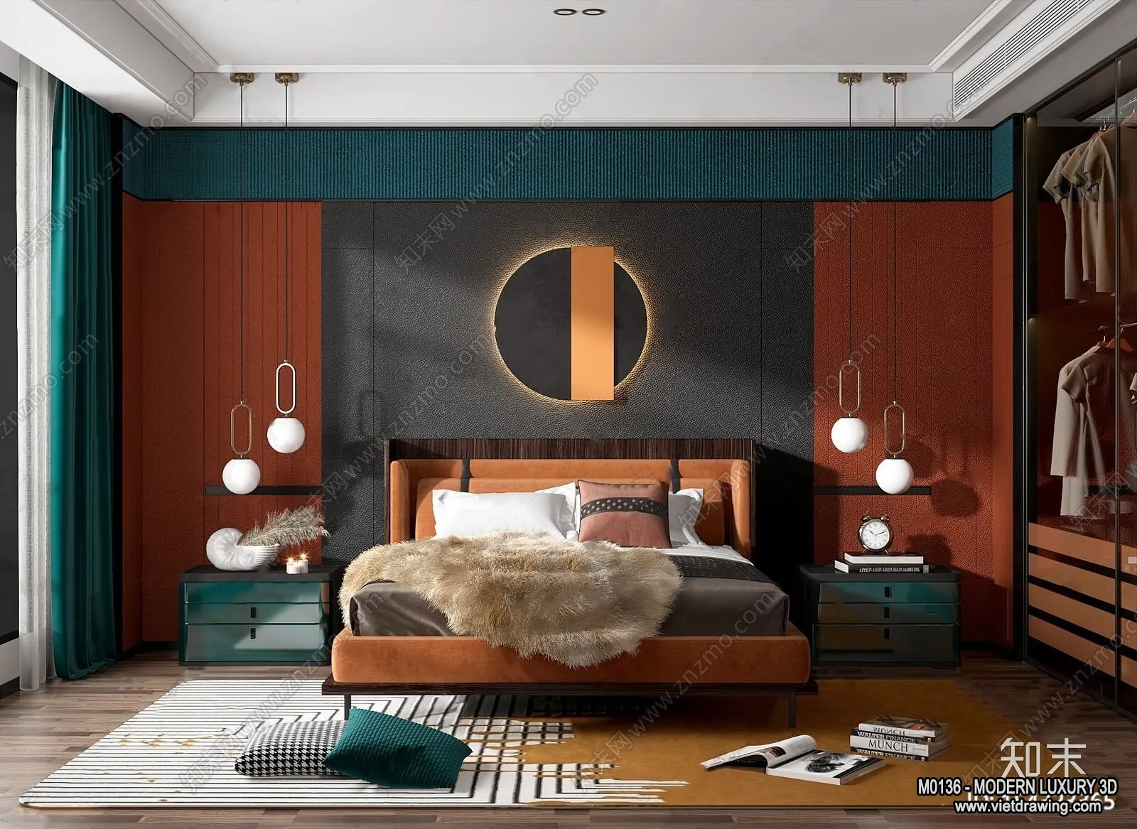 Bedroom – 3D Interior Scene – Luxury Style – 001