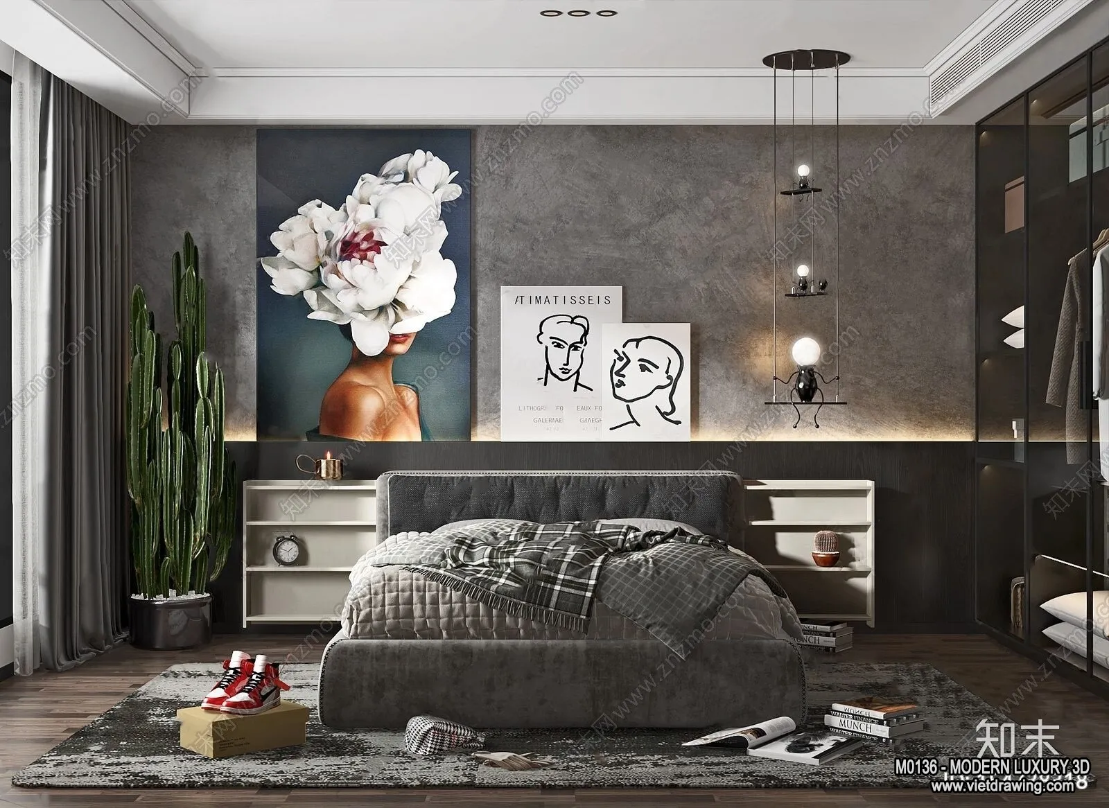 Bedroom – 3D Interior Scene – Luxury Style – 006