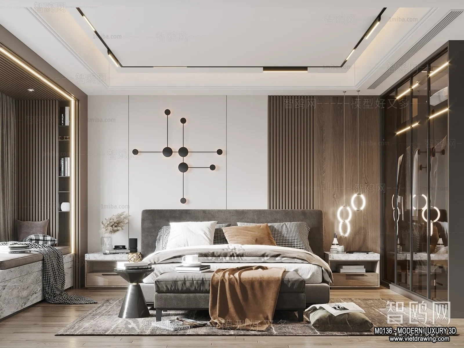 Bedroom – 3D Interior Scene – Luxury Style – 021