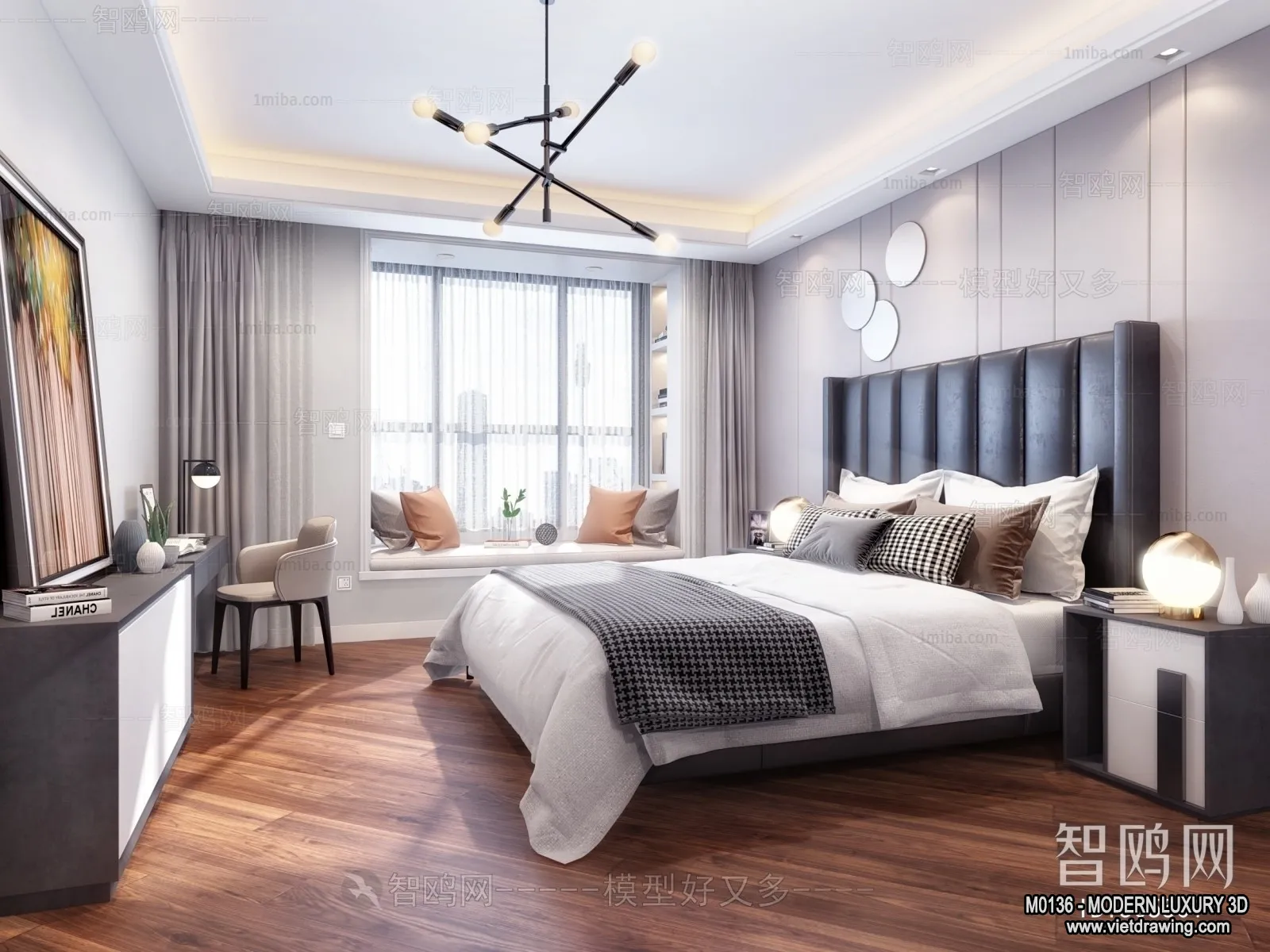 Bedroom – 3D Interior Scene – Luxury Style – 022