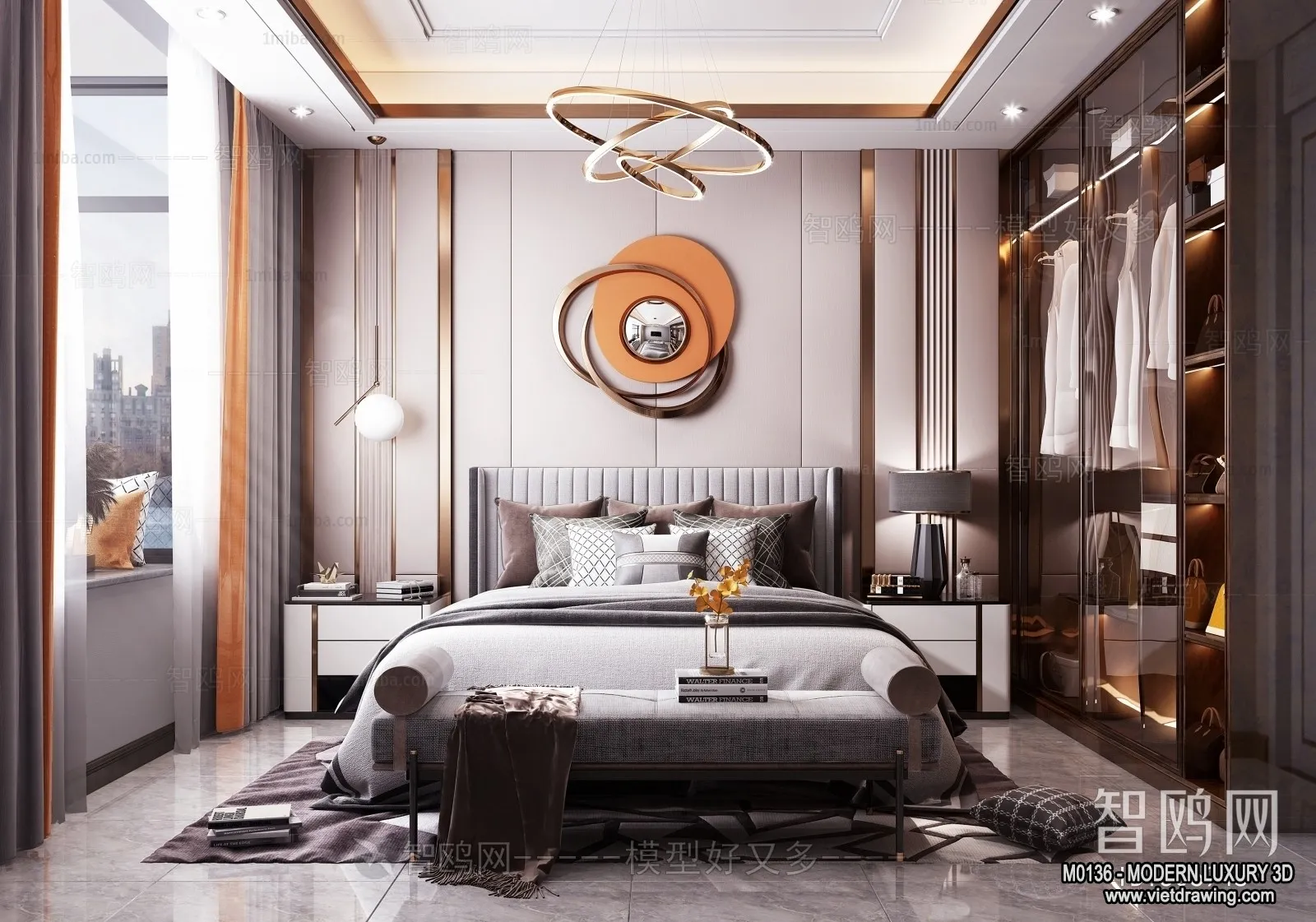 Bedroom – 3D Interior Scene – Luxury Style – 026