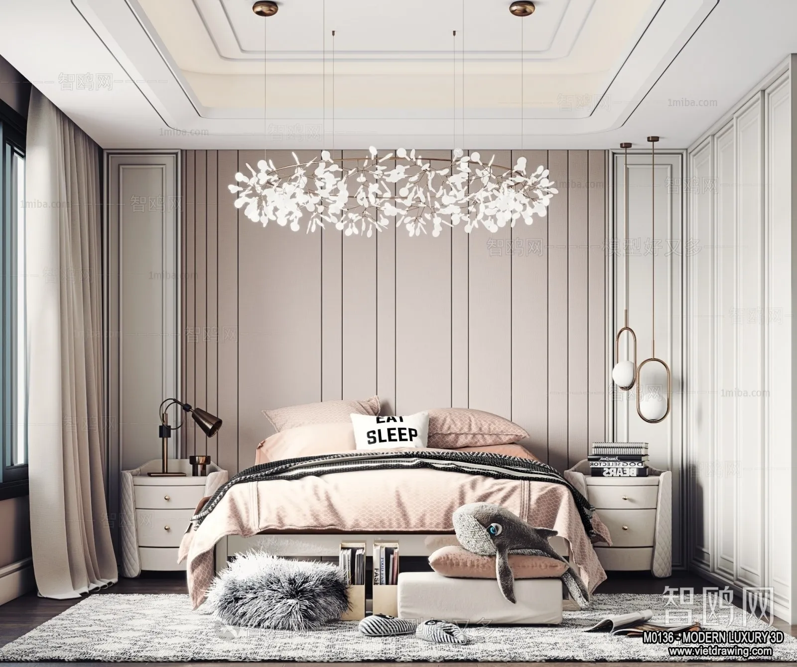 Bedroom – 3D Interior Scene – Luxury Style – 031