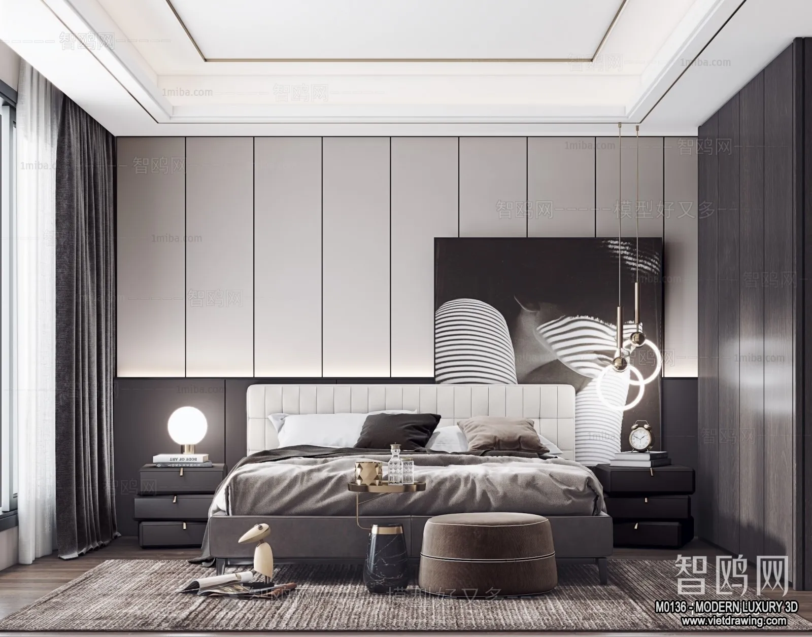 Bedroom – 3D Interior Scene – Luxury Style – 033