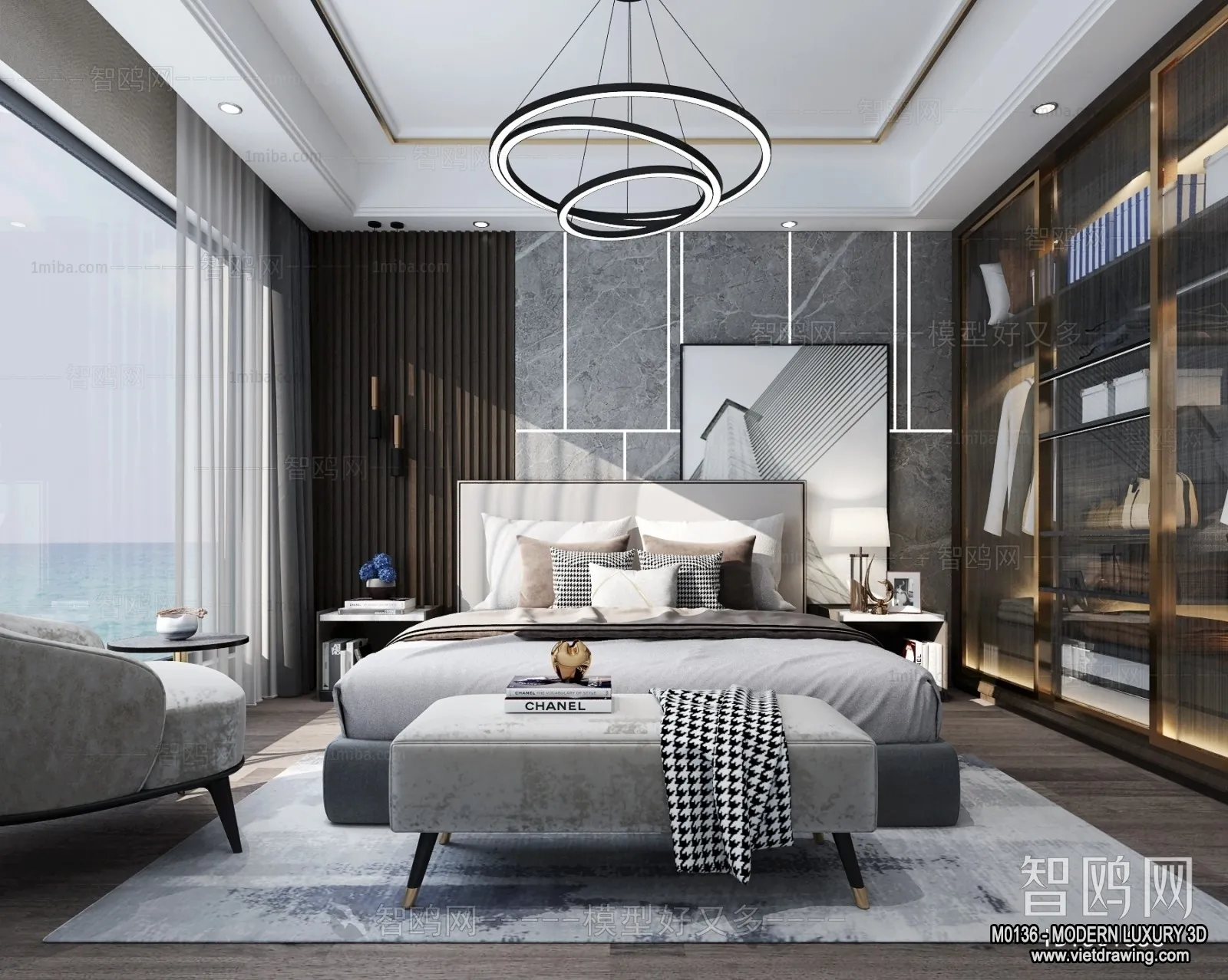 Bedroom – 3D Interior Scene – Luxury Style – 034