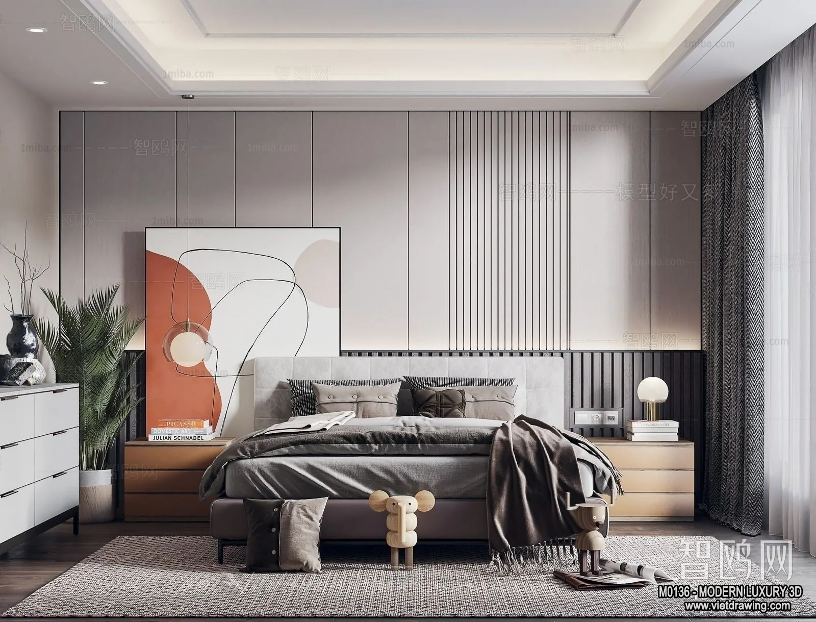 Bedroom – 3D Interior Scene – Luxury Style – 041