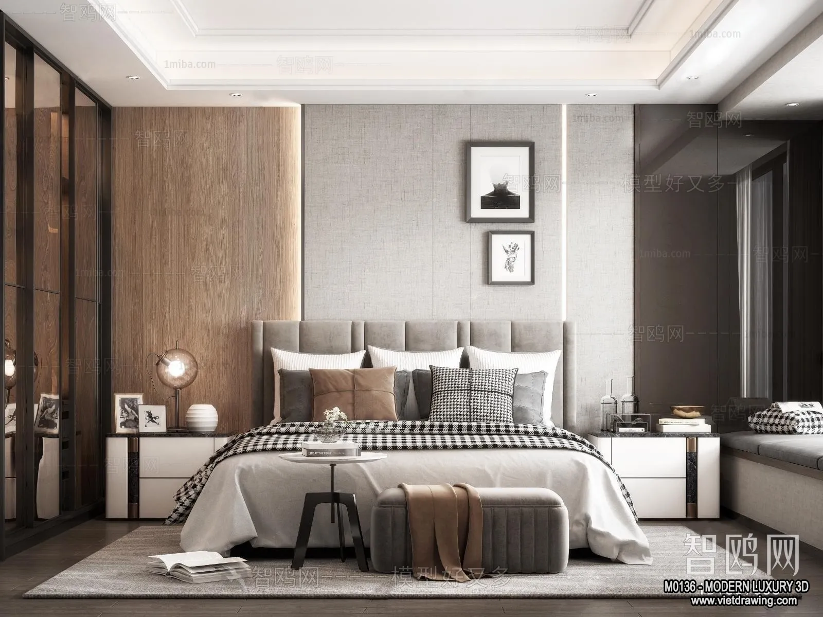 Bedroom – 3D Interior Scene – Luxury Style – 047