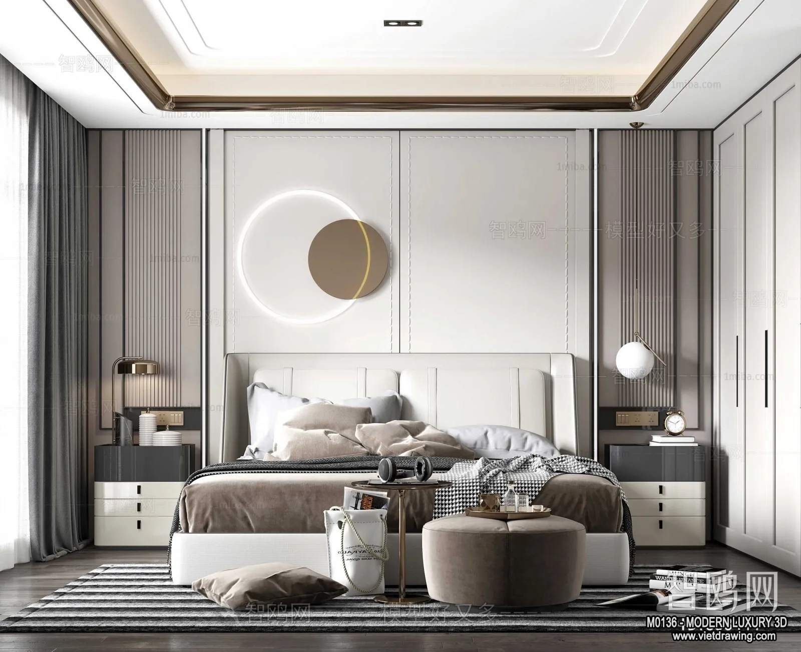 Bedroom – 3D Interior Scene – Luxury Style – 049