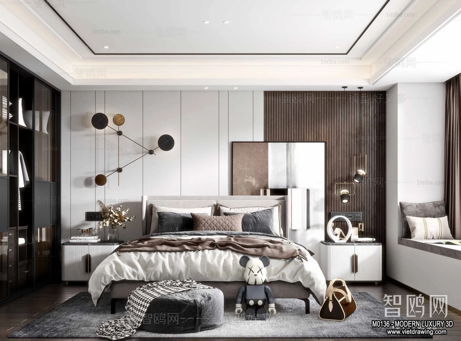 Bedroom – 3D Interior Scene – Luxury Style – 050