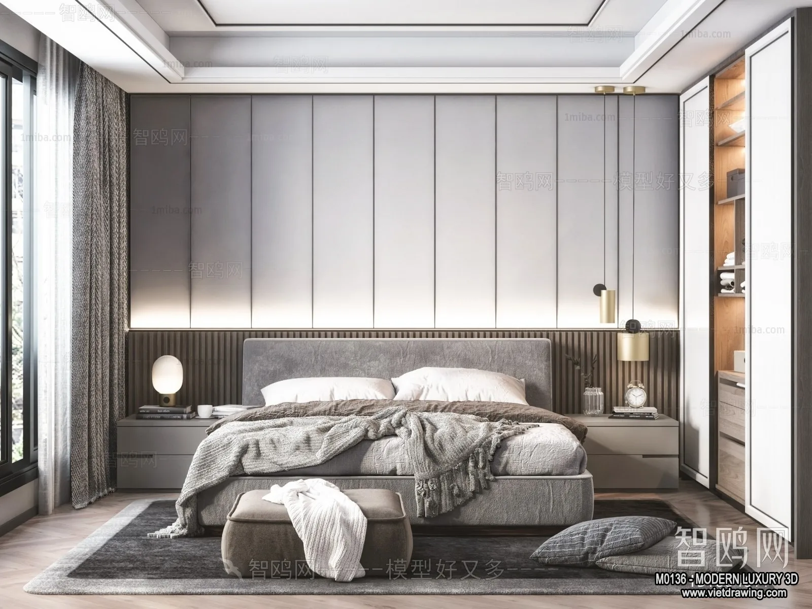 Bedroom – 3D Interior Scene – Luxury Style – 051