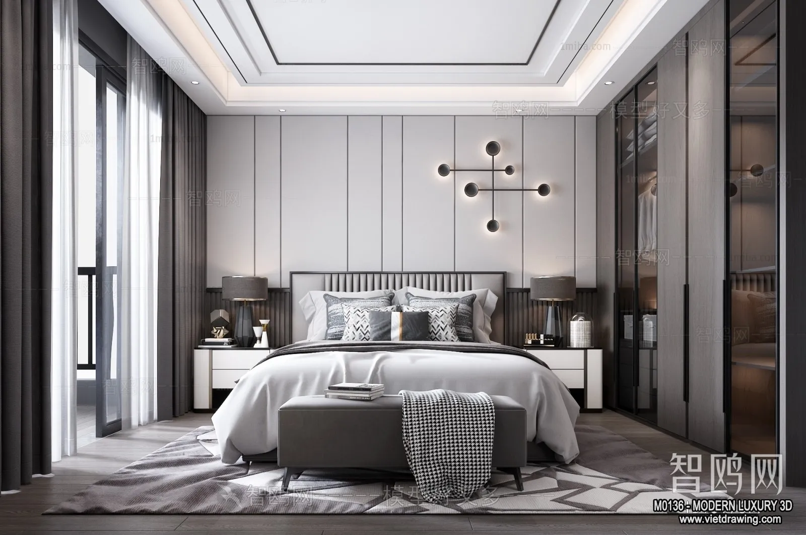 Bedroom – 3D Interior Scene – Luxury Style – 060