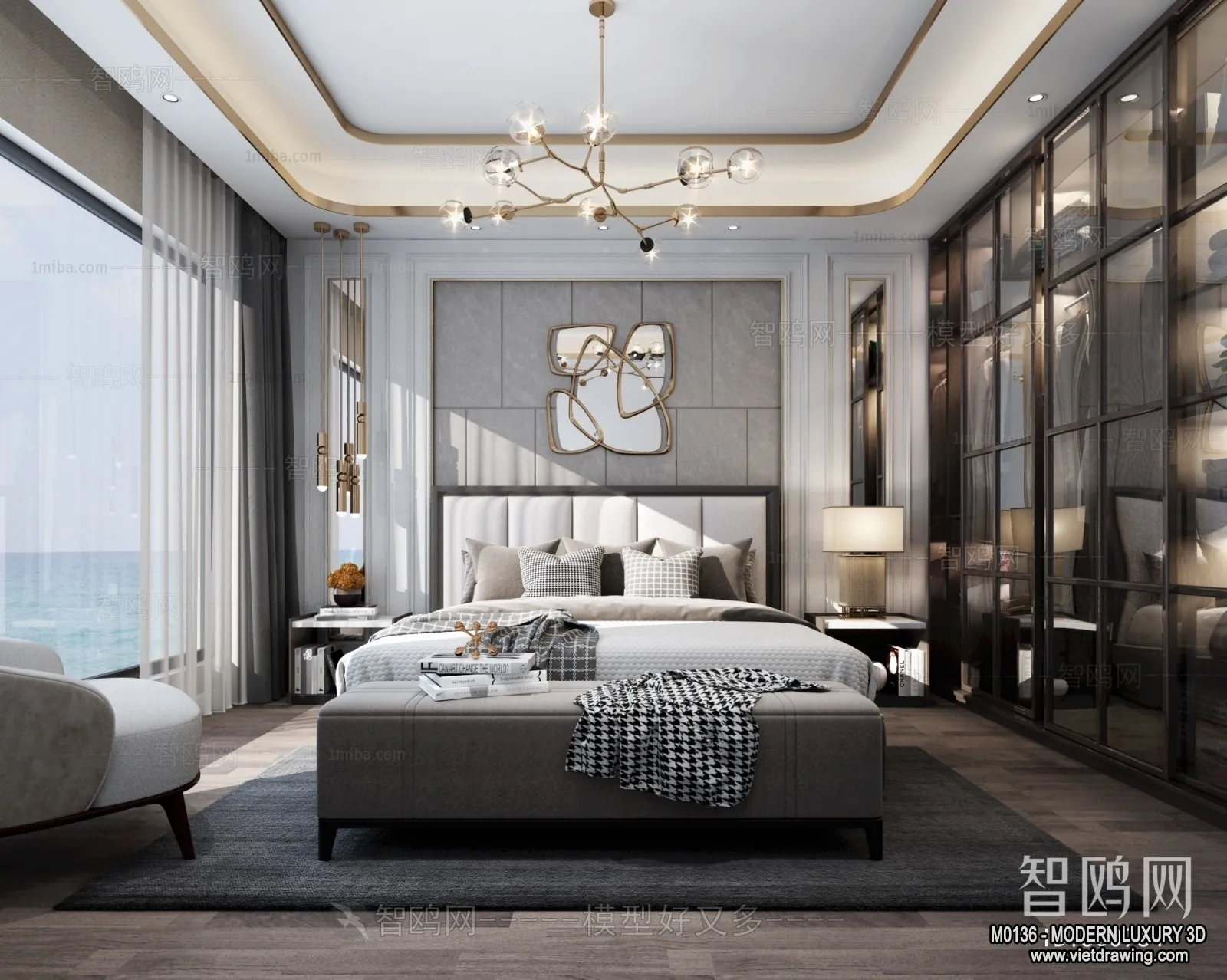 Bedroom – 3D Interior Scene – Luxury Style – 061