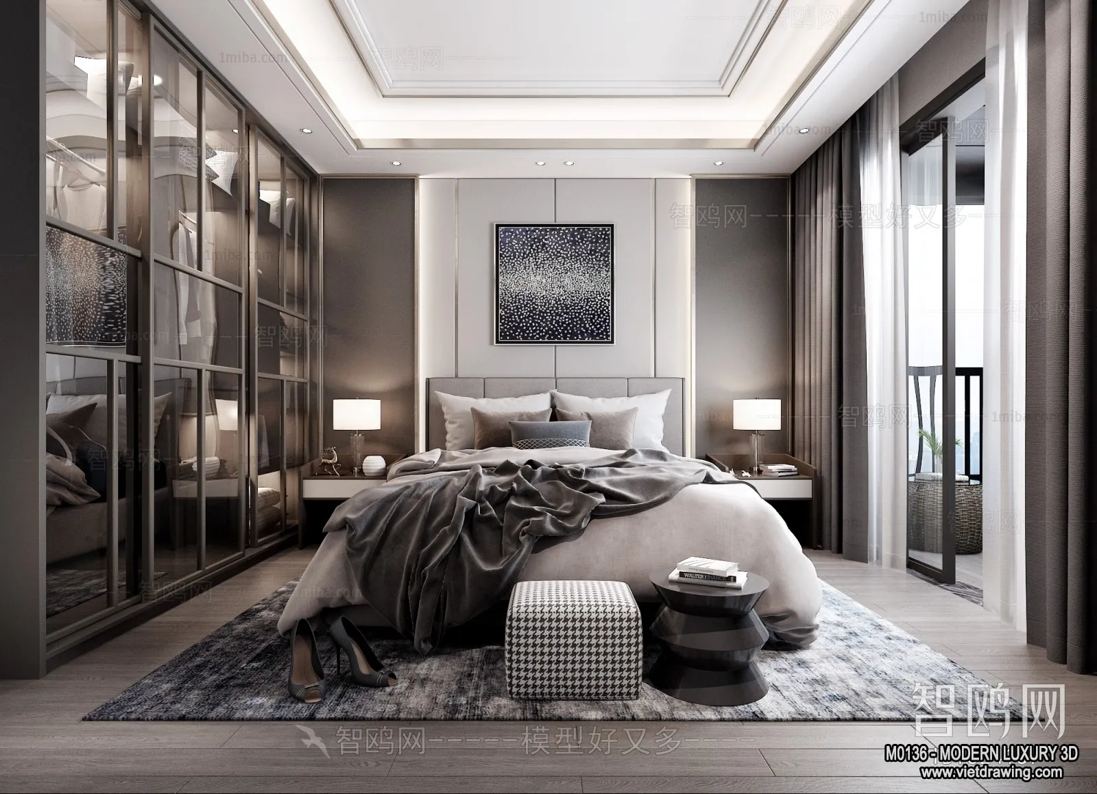 Bedroom – 3D Interior Scene – Luxury Style – 062