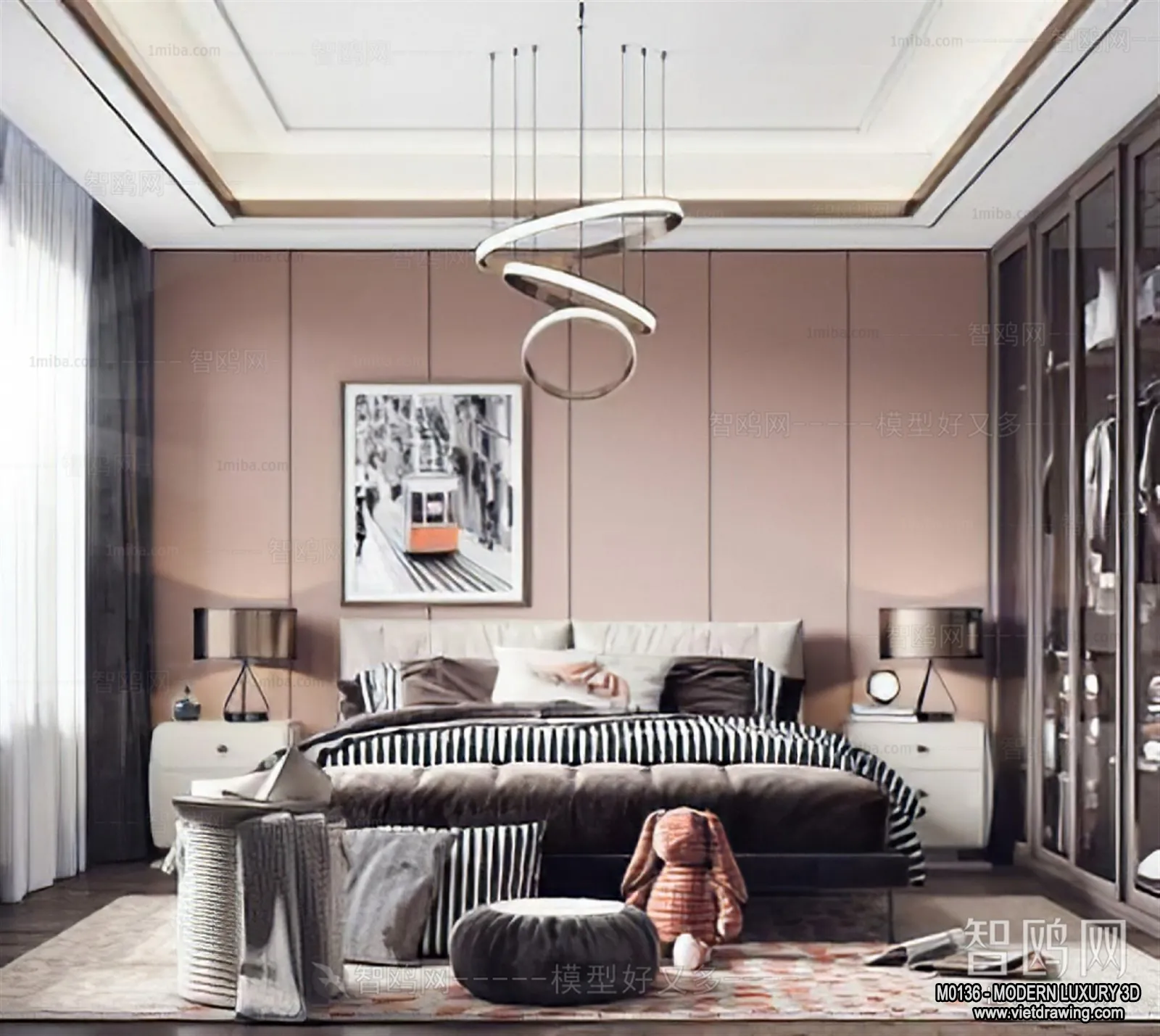 Bedroom – 3D Interior Scene – Luxury Style – 063