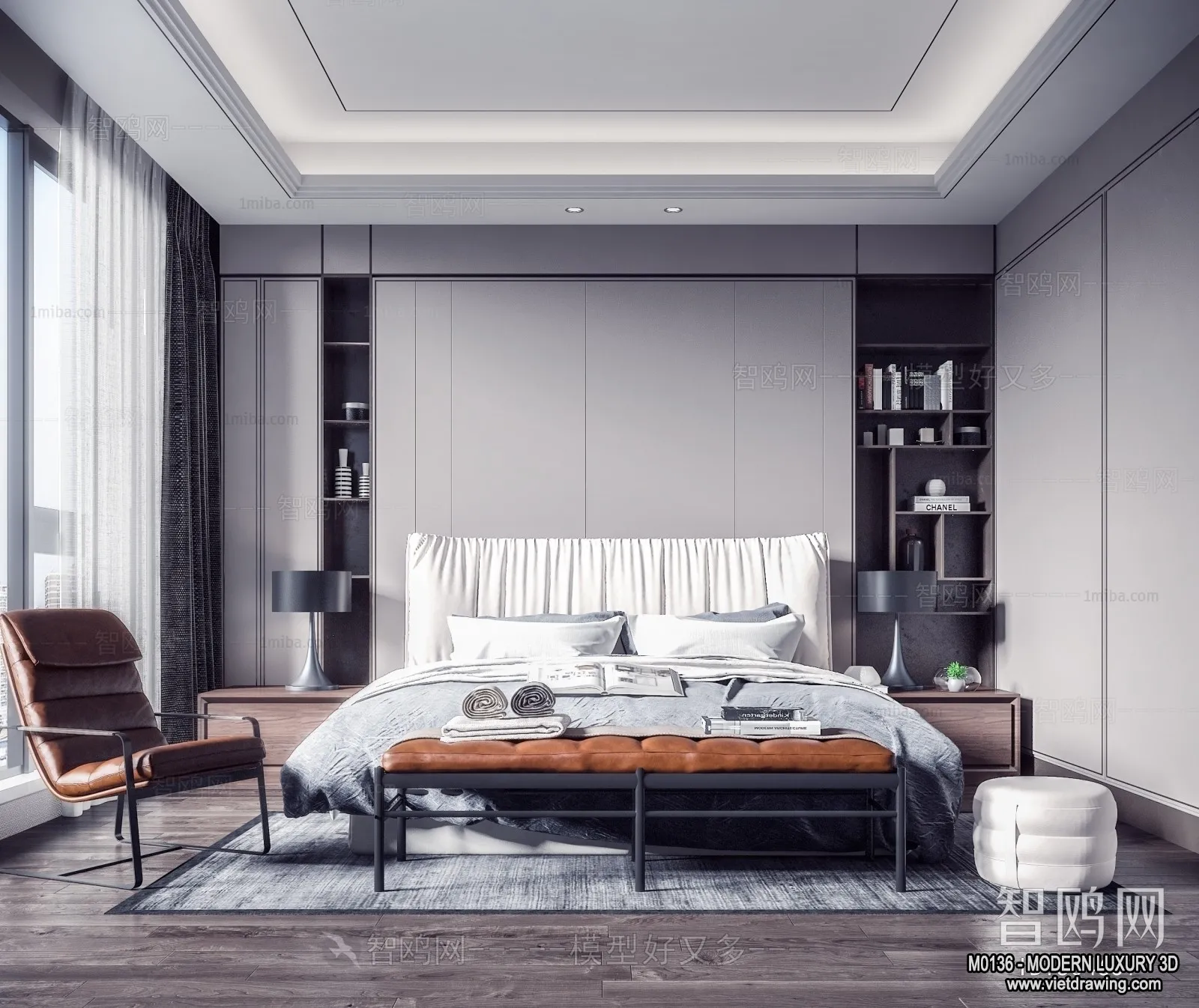 Bedroom – 3D Interior Scene – Luxury Style – 065