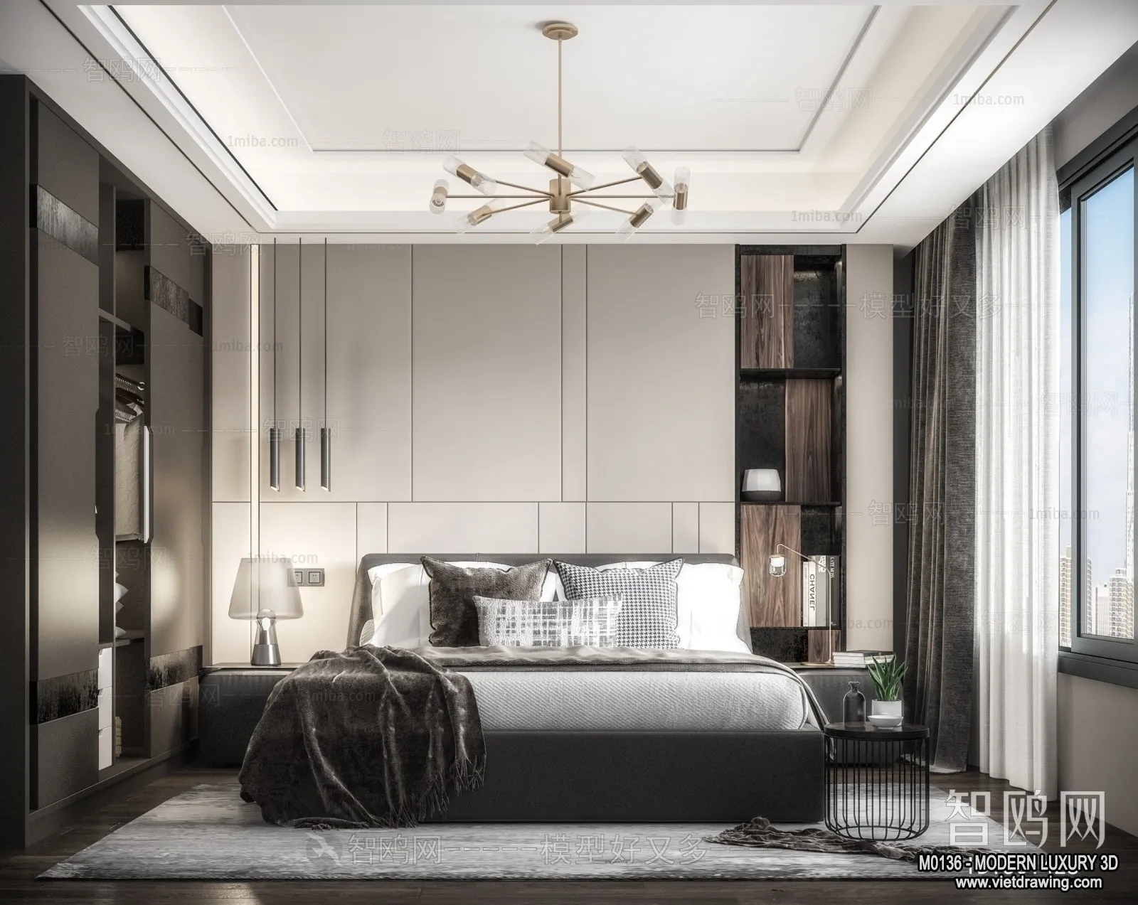 Bedroom – 3D Interior Scene – Luxury Style – 073