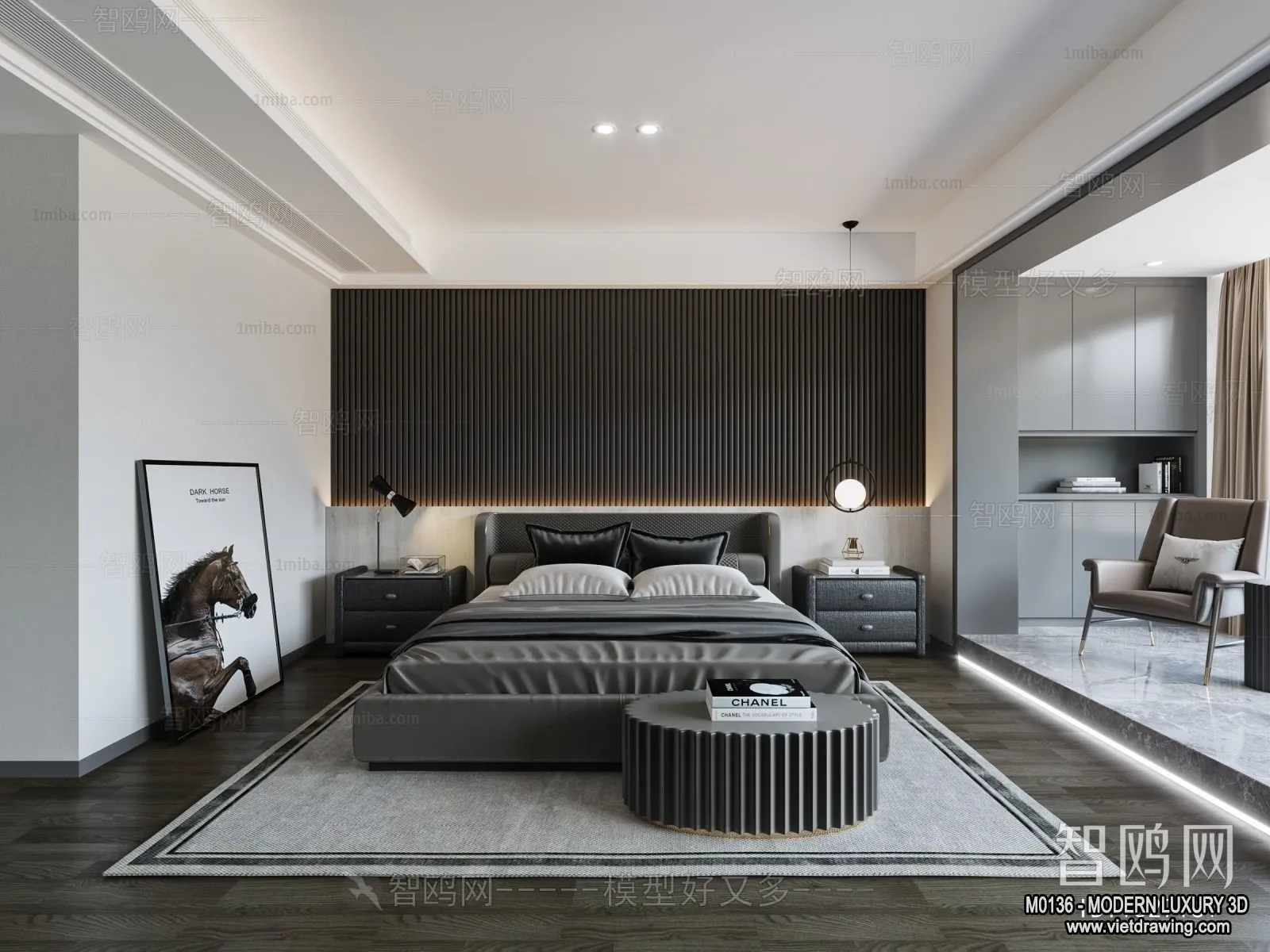 Bedroom – 3D Interior Scene – Luxury Style – 077