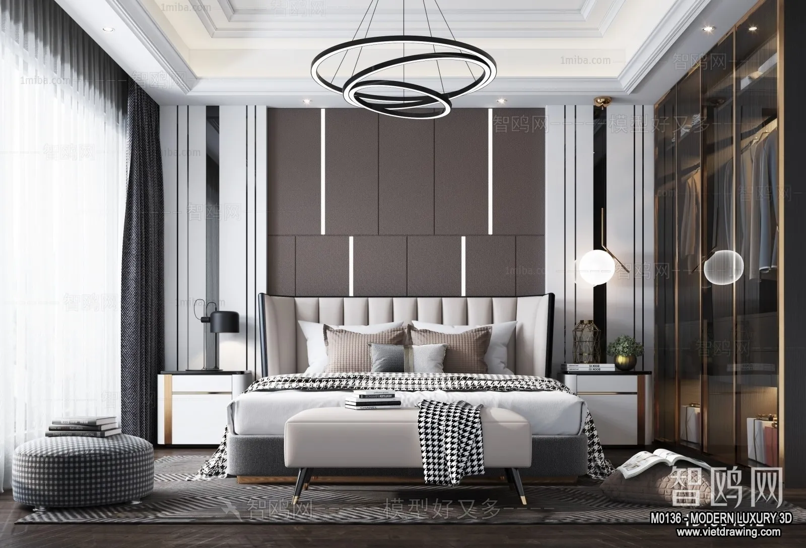 Bedroom – 3D Interior Scene – Luxury Style – 081