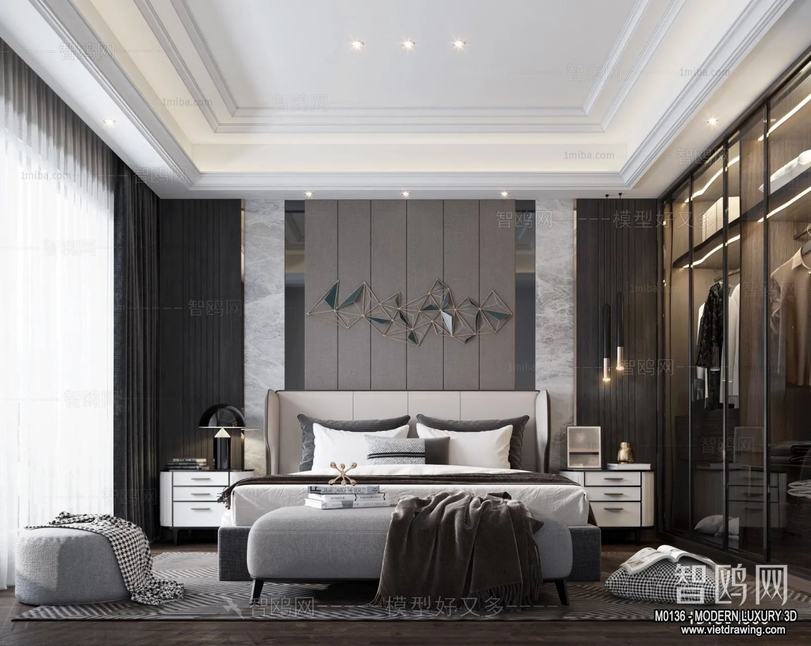 Bedroom – 3D Interior Scene – Luxury Style – 082