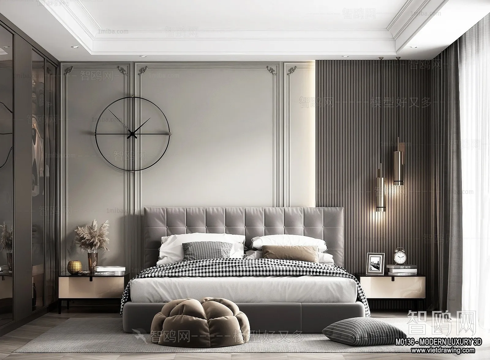 Bedroom – 3D Interior Scene – Luxury Style – 089