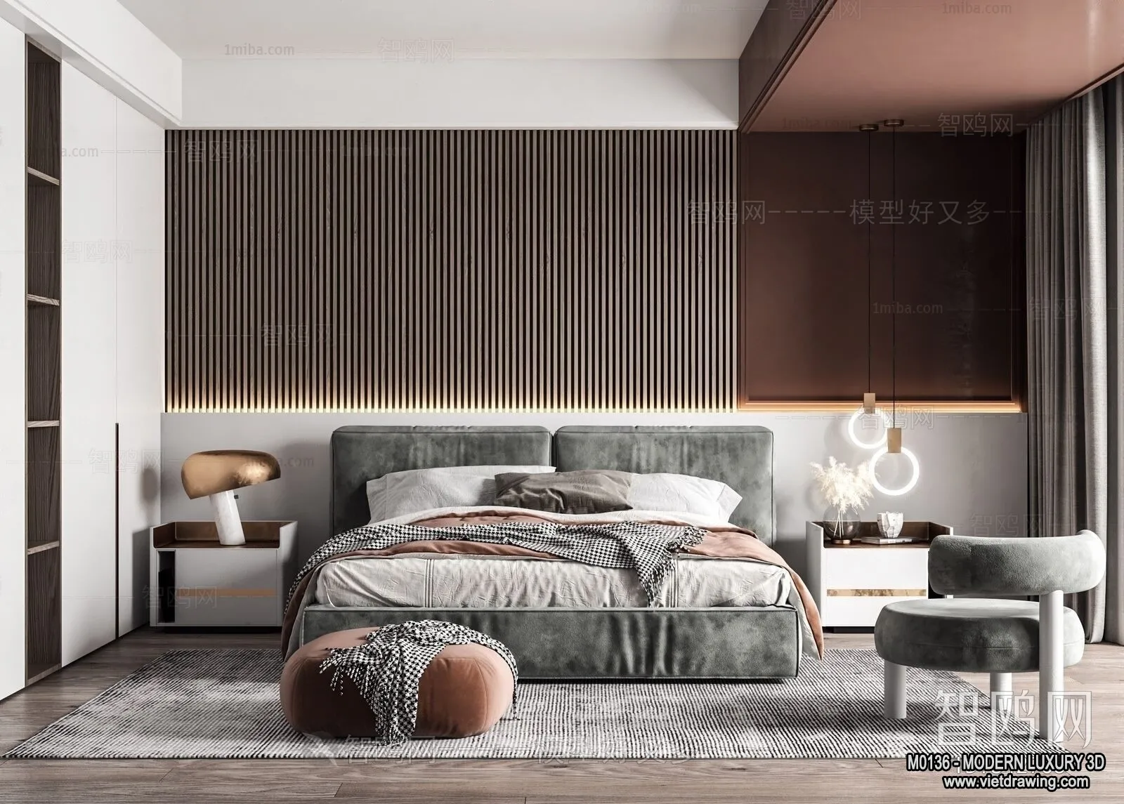 Bedroom – 3D Interior Scene – Luxury Style – 093