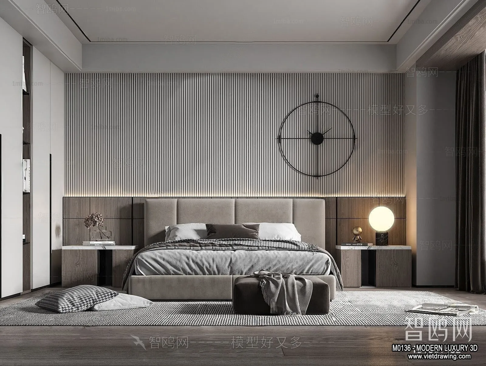 Bedroom – 3D Interior Scene – Luxury Style – 095