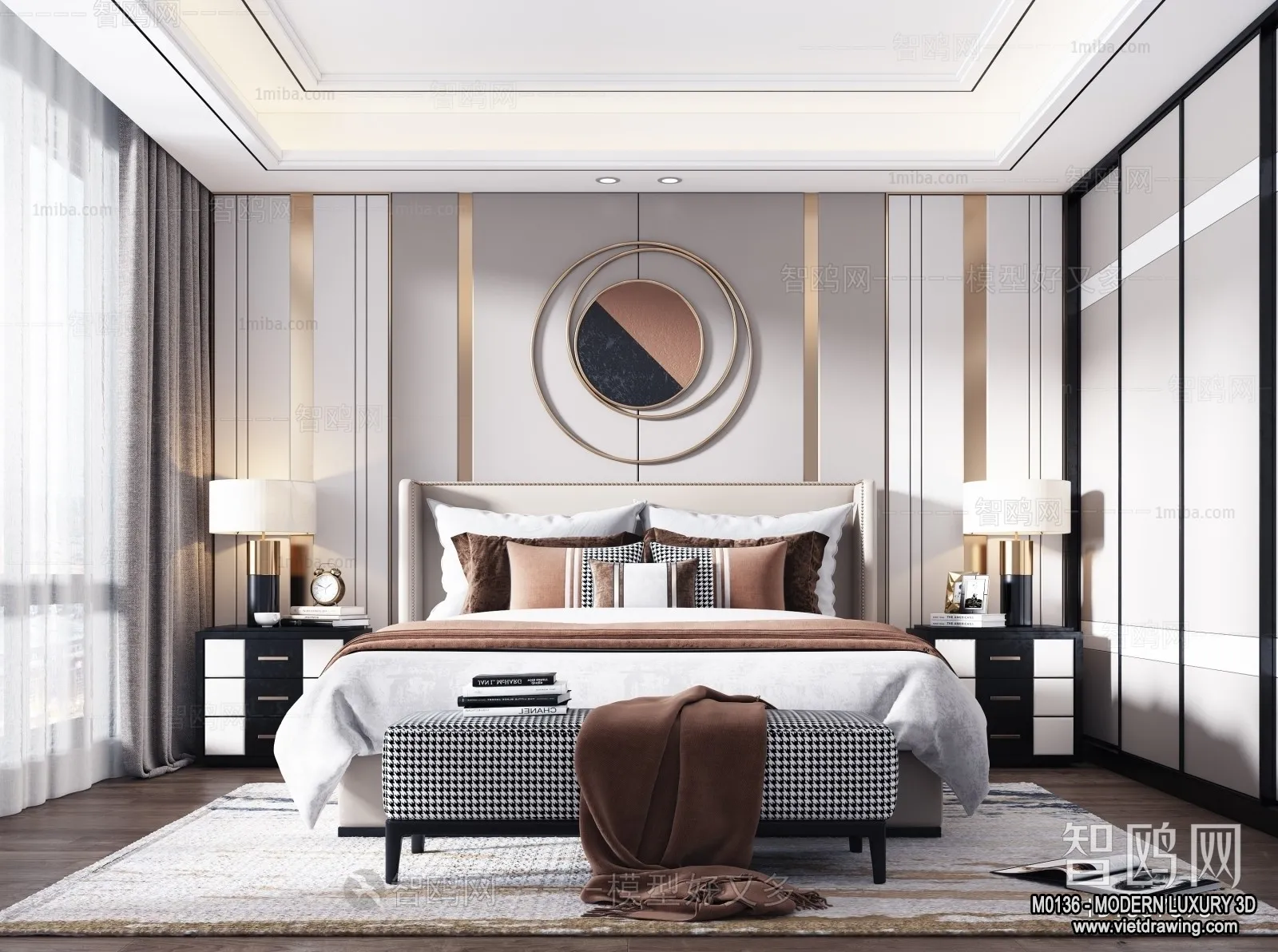 Bedroom – 3D Interior Scene – Luxury Style – 097