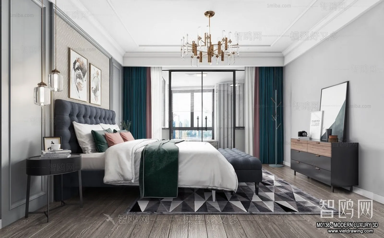 Bedroom – 3D Interior Scene – Luxury Style – 102