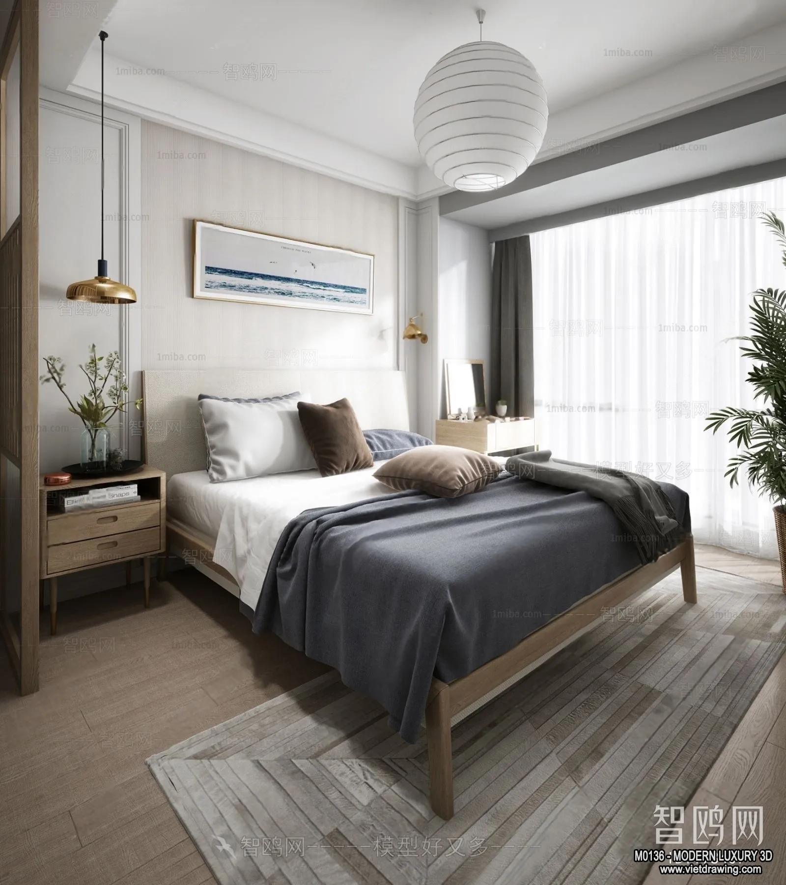 Bedroom – 3D Interior Scene – Luxury Style – 103