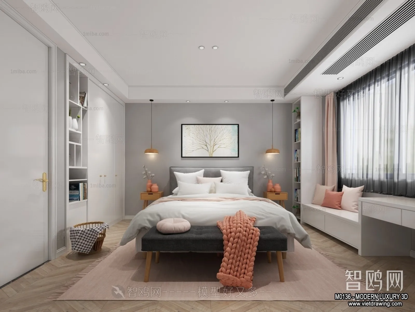 Bedroom – 3D Interior Scene – Luxury Style – 104