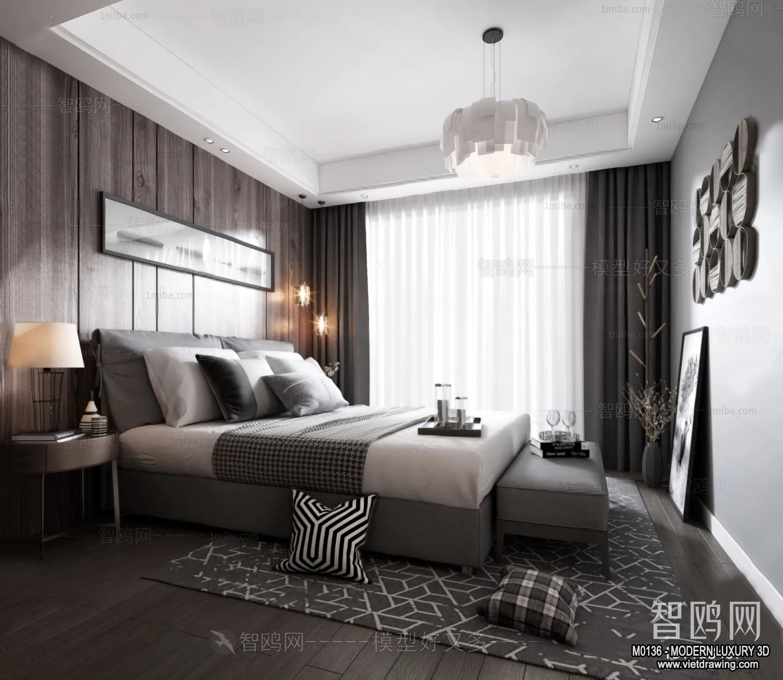 Bedroom – 3D Interior Scene – Luxury Style – 105