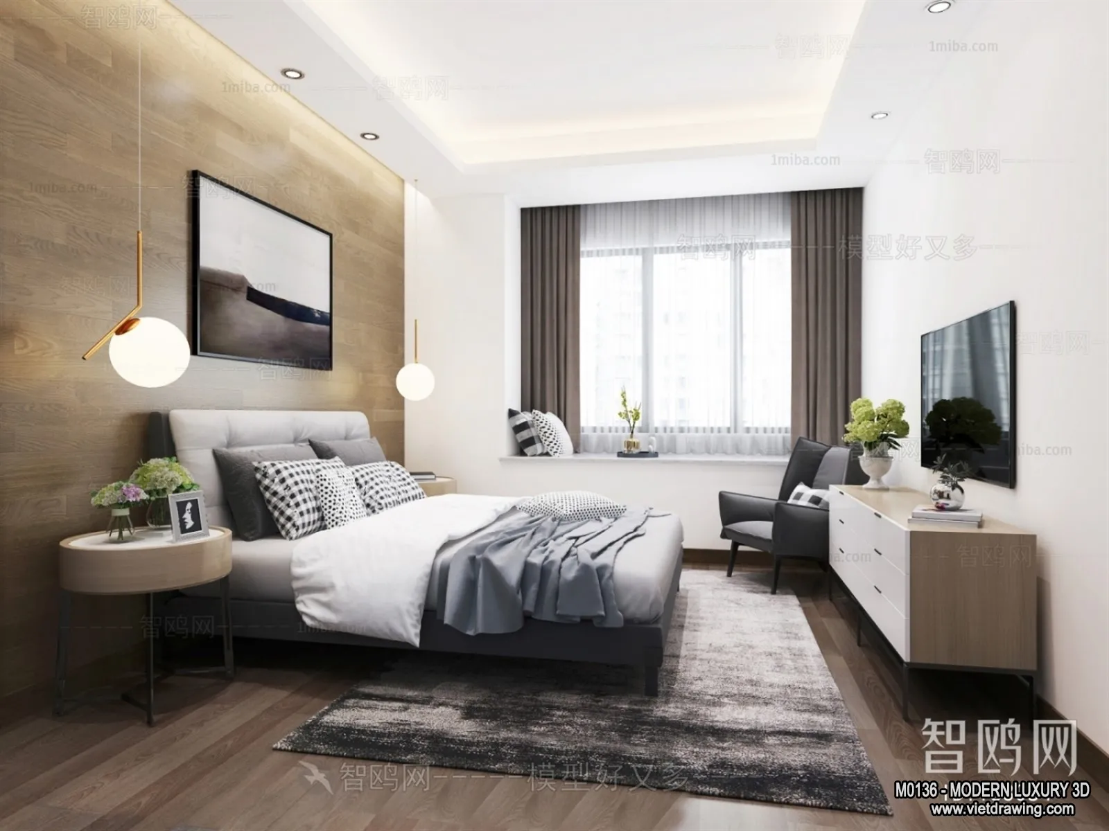 Bedroom – 3D Interior Scene – Luxury Style – 106