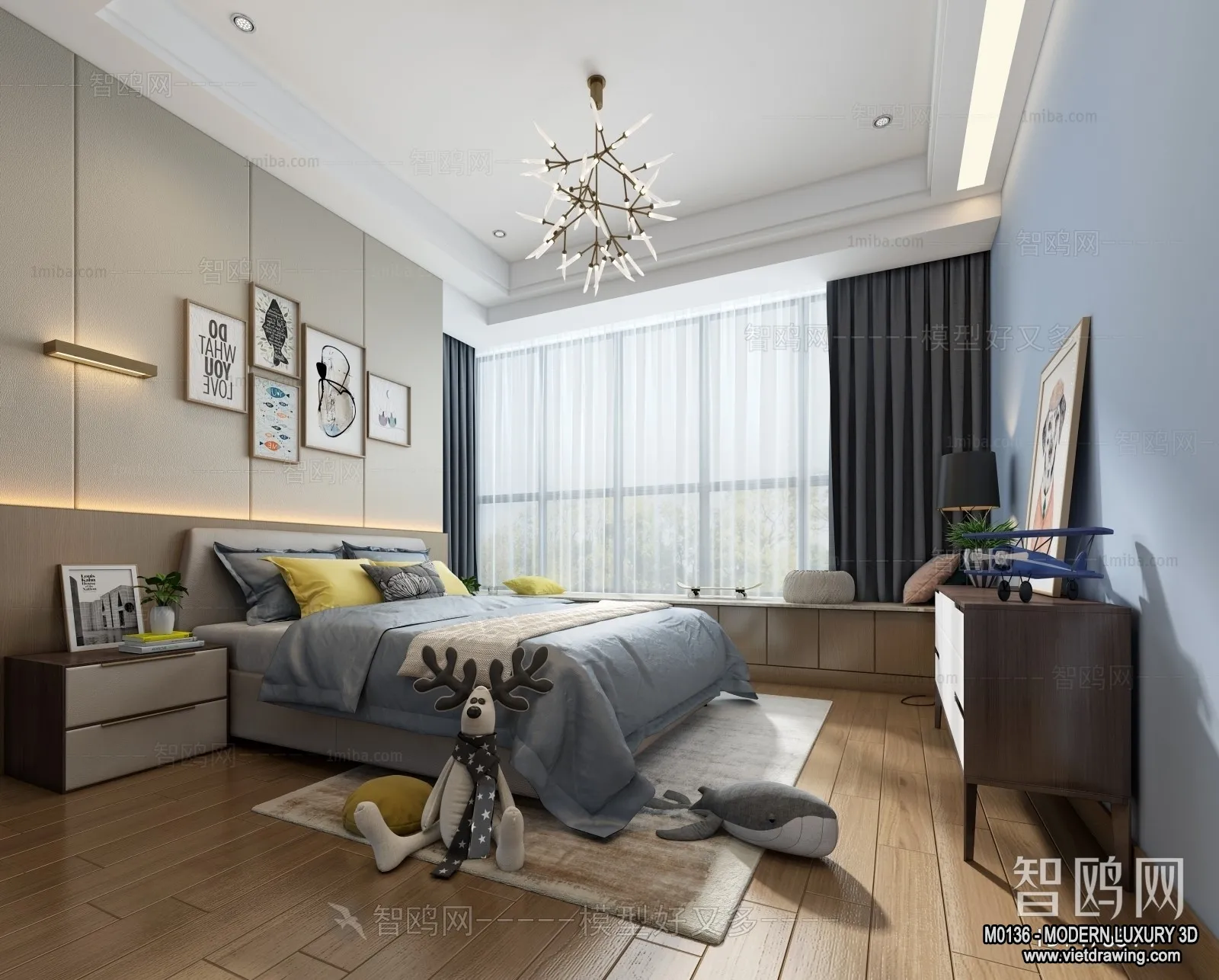 Bedroom – 3D Interior Scene – Luxury Style – 108