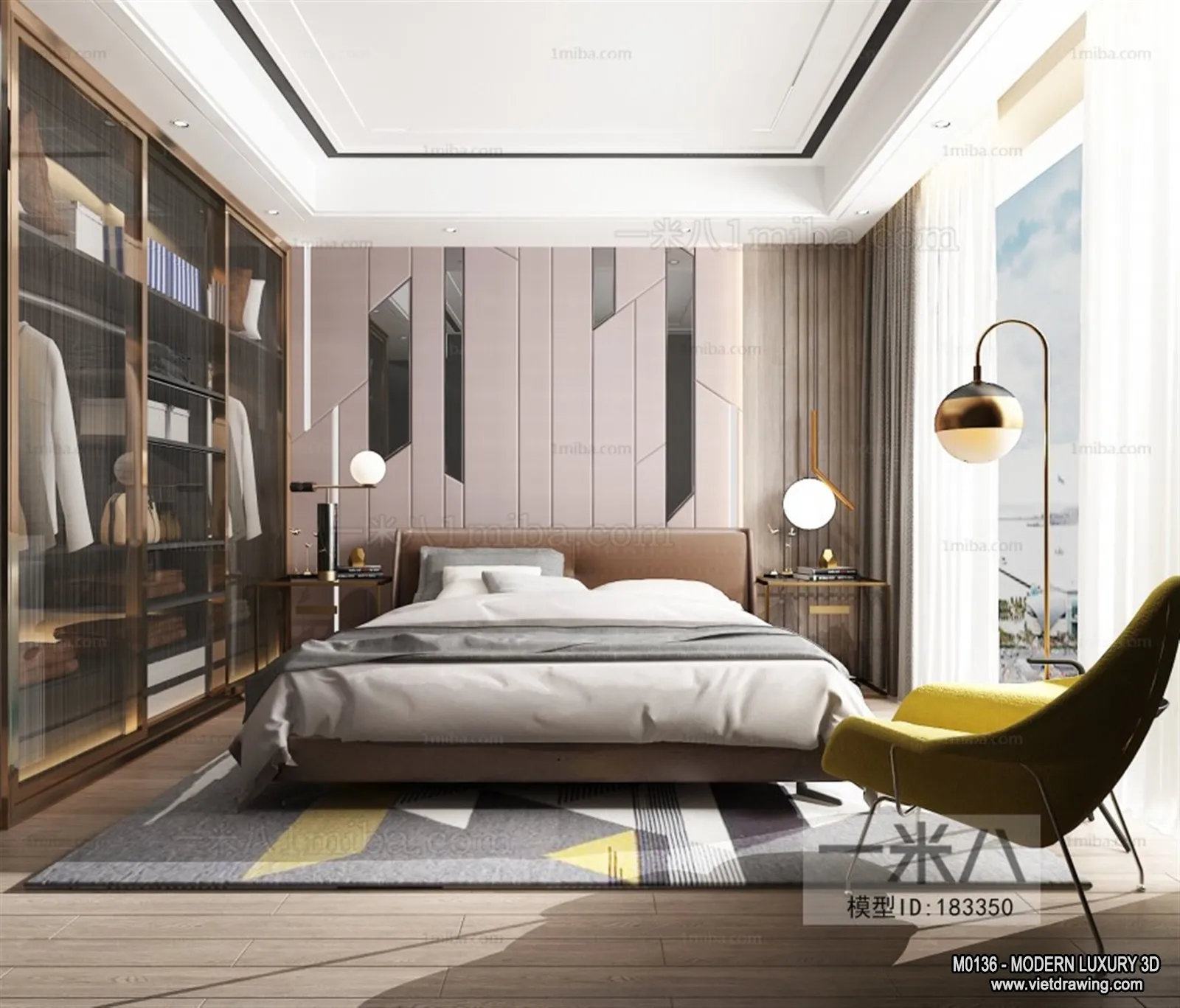 Bedroom – 3D Interior Scene – Luxury Style – 109