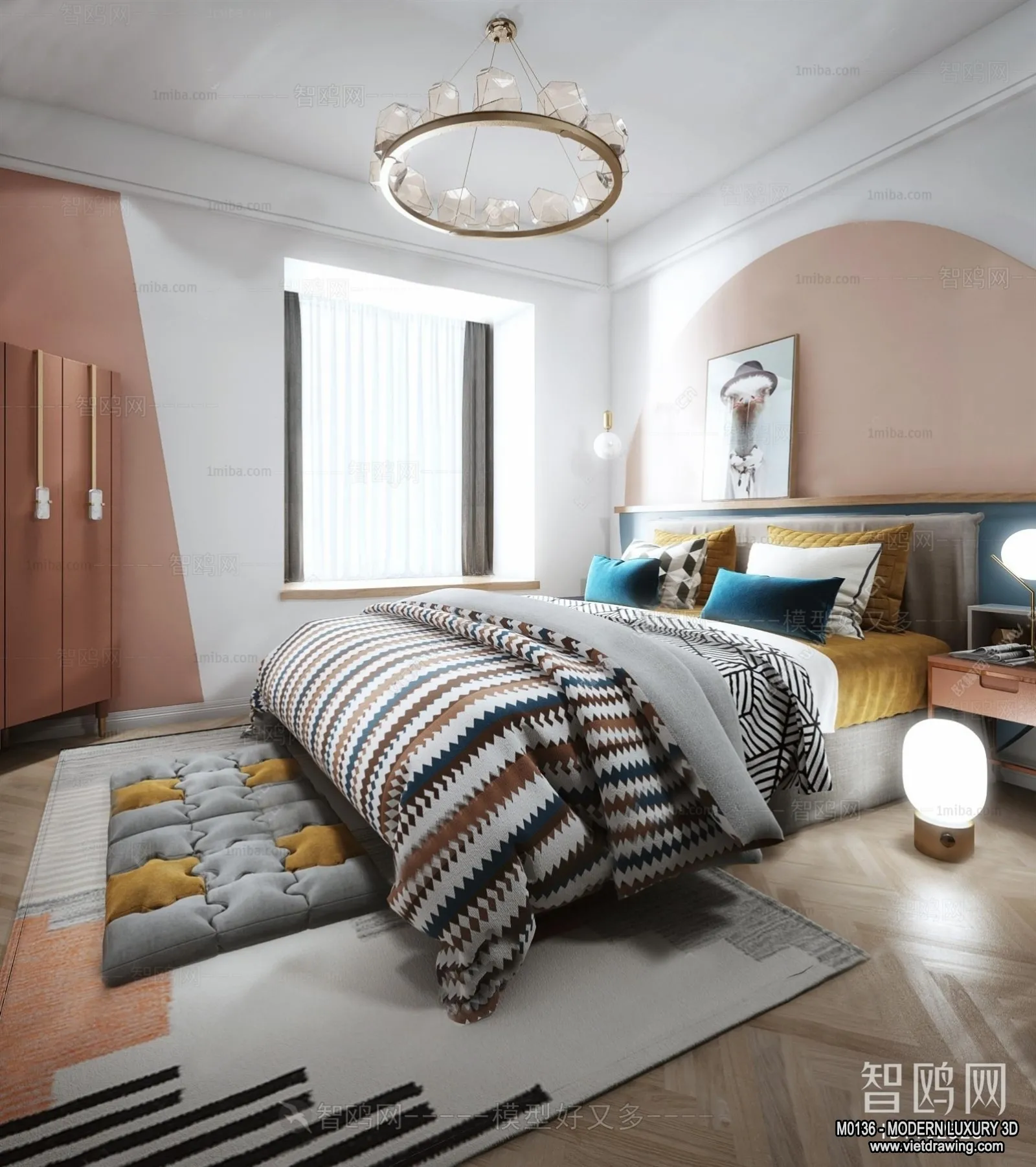 Bedroom – 3D Interior Scene – Luxury Style – 111