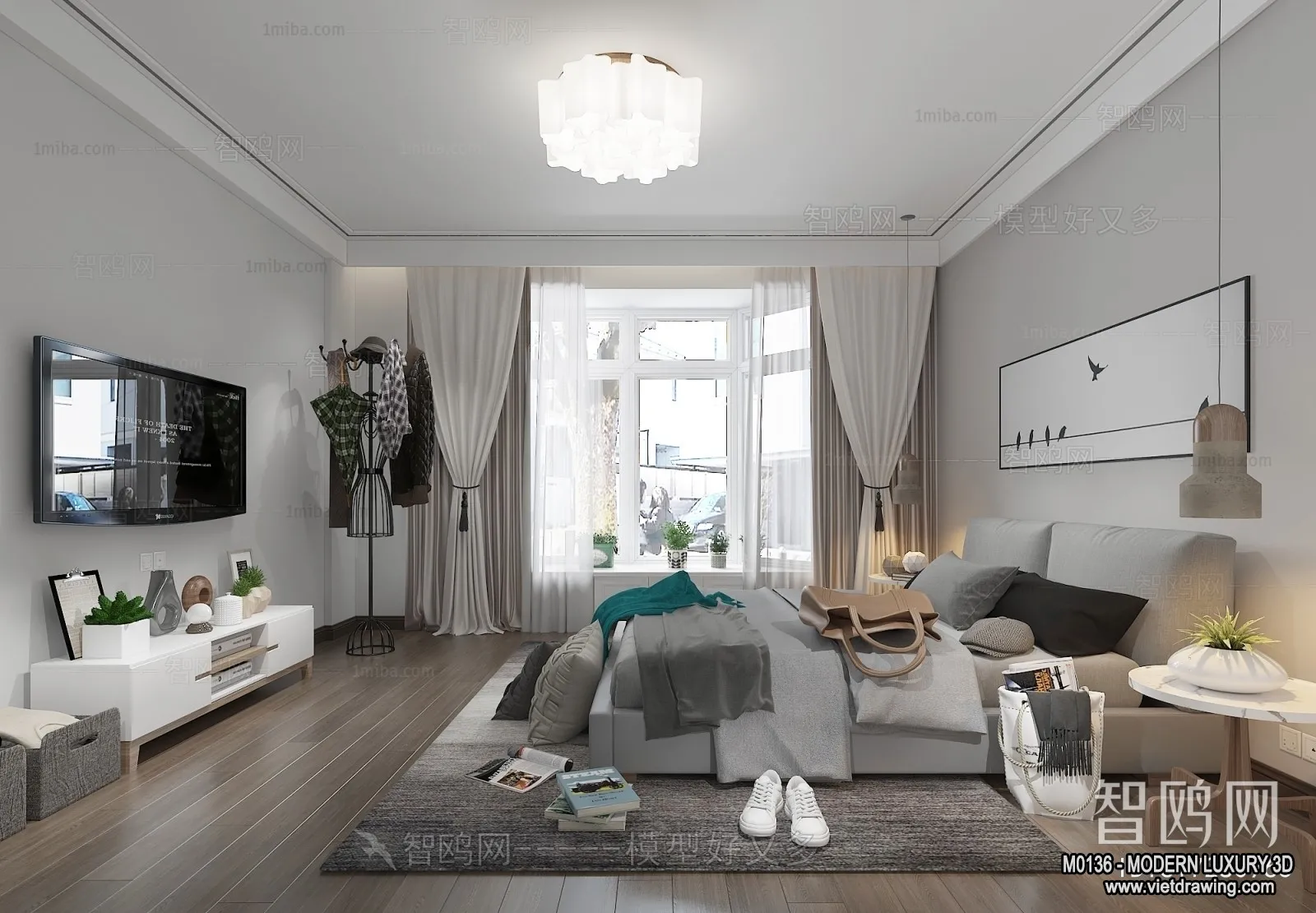 Bedroom – 3D Interior Scene – Luxury Style – 112