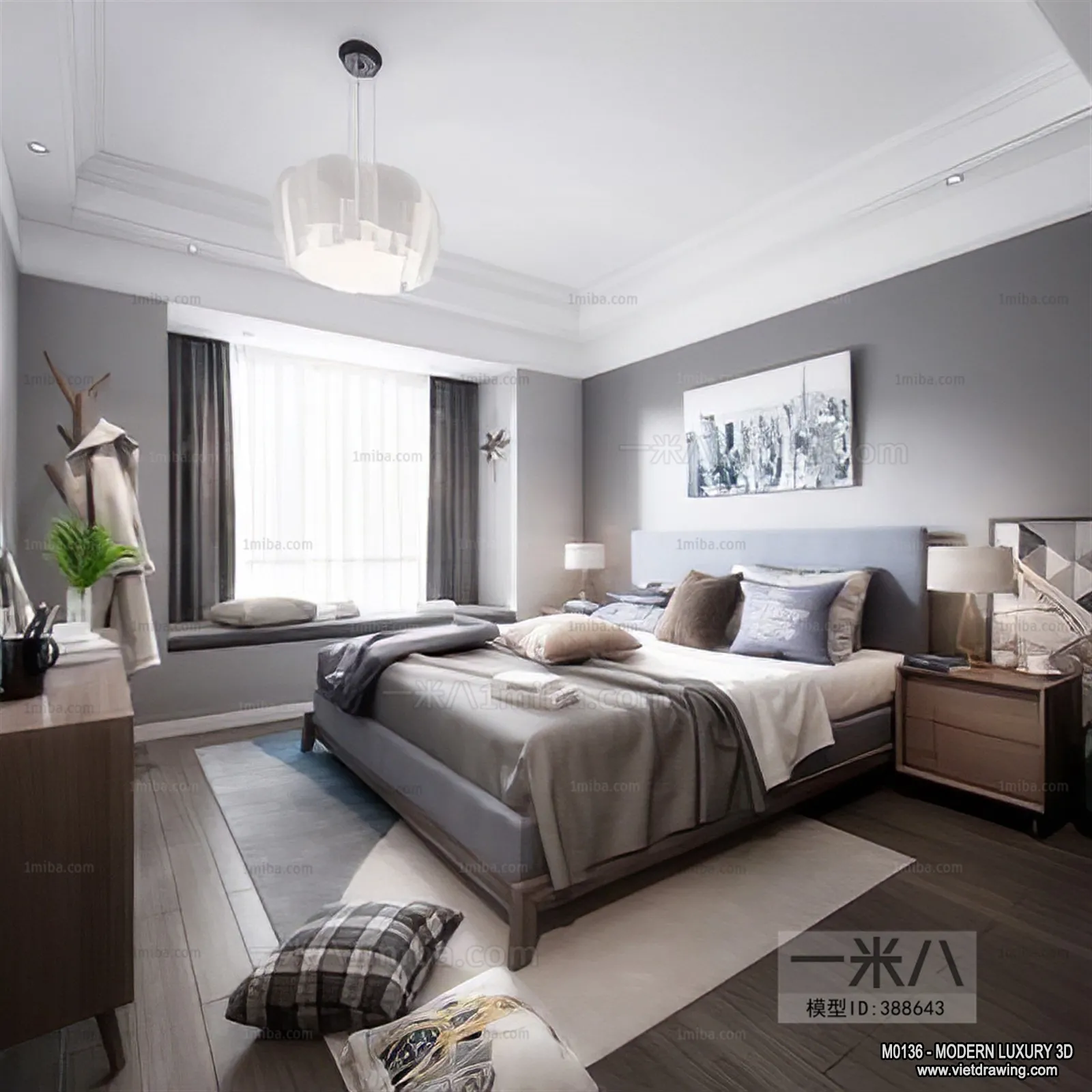 Bedroom – 3D Interior Scene – Luxury Style – 114