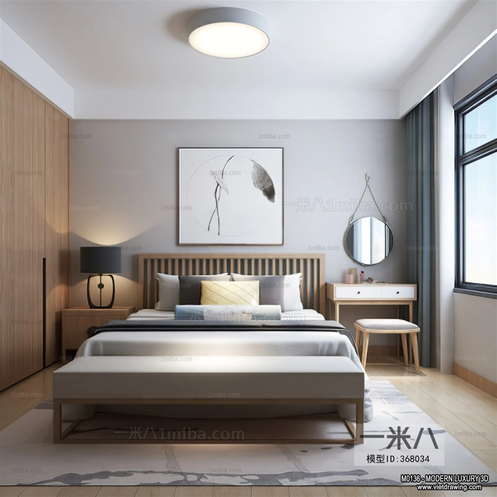 Bedroom – 3D Interior Scene – Luxury Style – 115