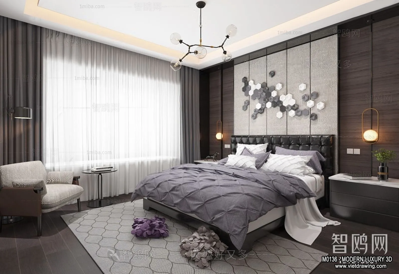 Bedroom – 3D Interior Scene – Luxury Style – 118