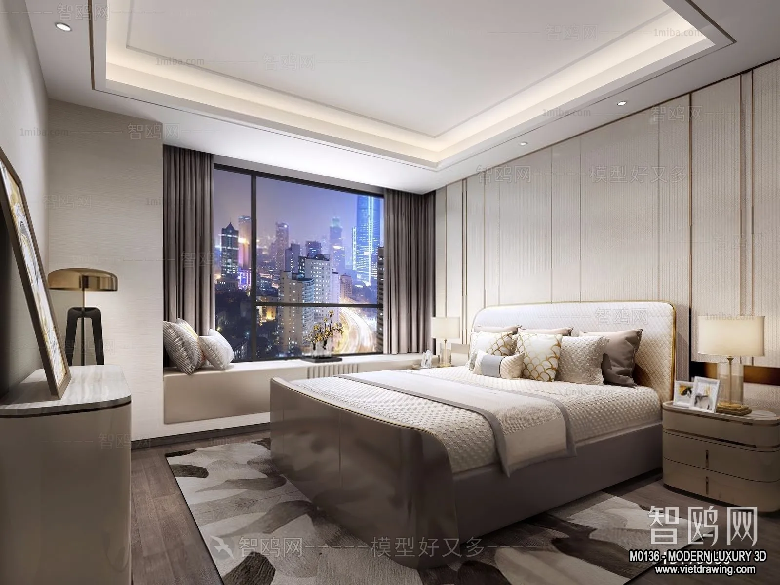 Bedroom – 3D Interior Scene – Luxury Style – 119