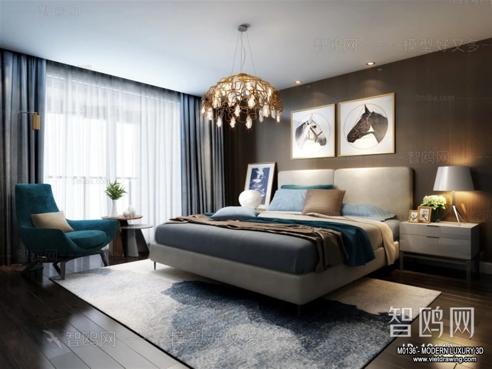 Bedroom – 3D Interior Scene – Luxury Style – 120