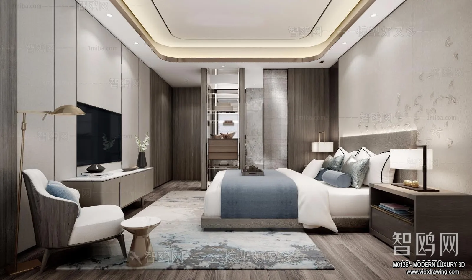 Bedroom – 3D Interior Scene – Luxury Style – 121