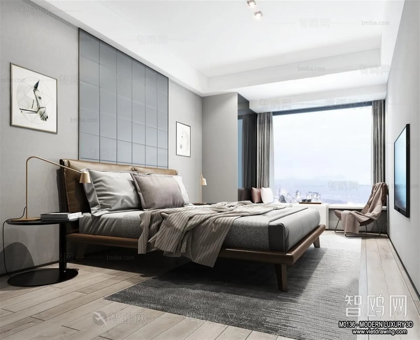 Bedroom – 3D Interior Scene – Luxury Style – 125