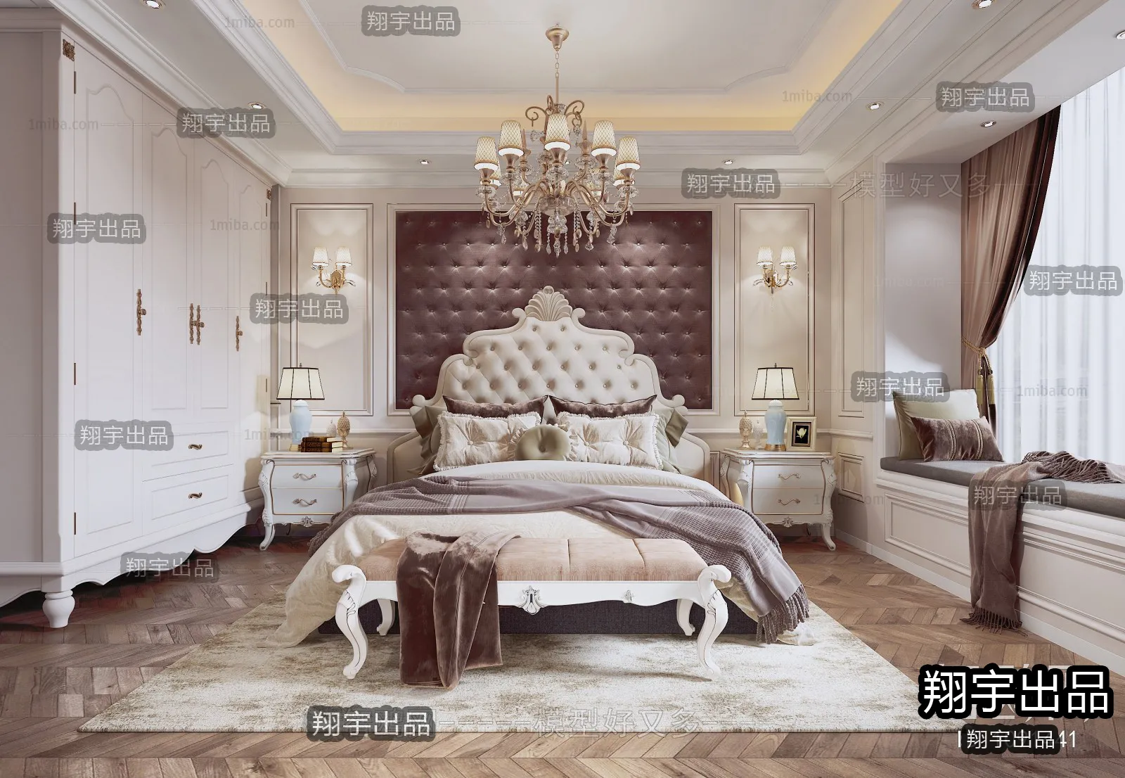 Bedroom 3D Interior Scene Model – European Style – 032