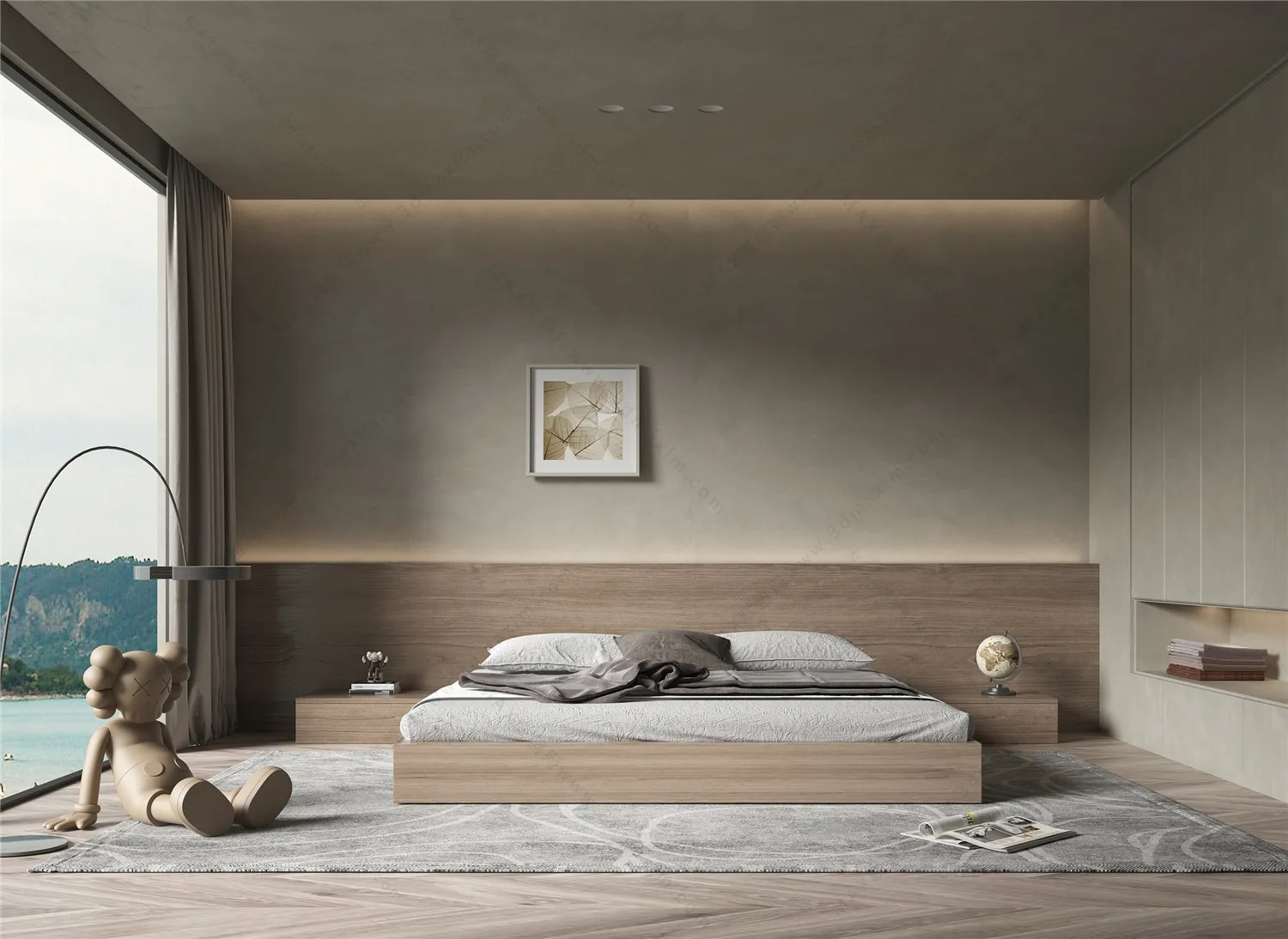 Bedroom 3D Interior Scene Model – Wabi Sabi Style – 015