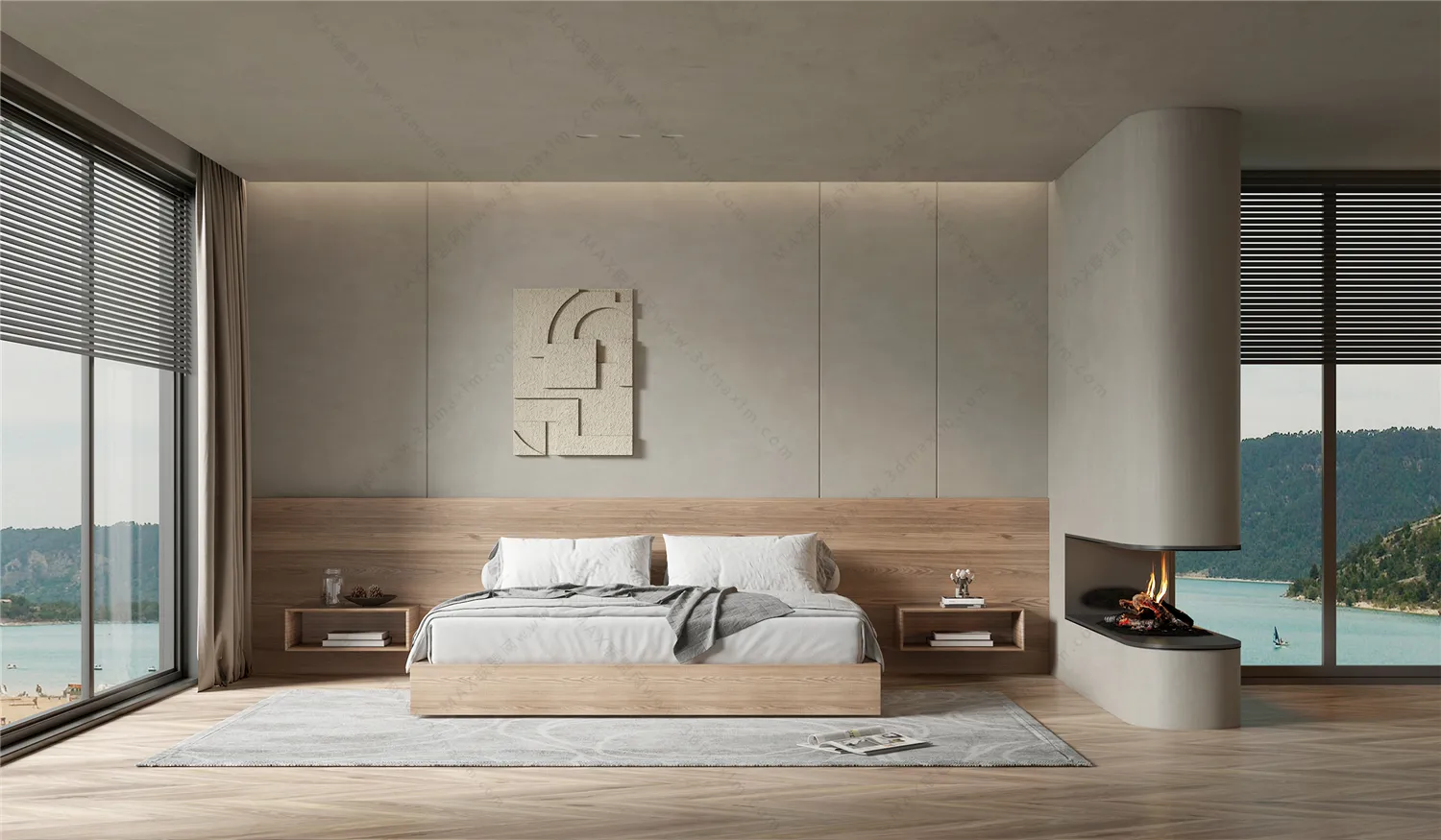 Bedroom 3D Interior Scene Model – Wabi Sabi Style – 016