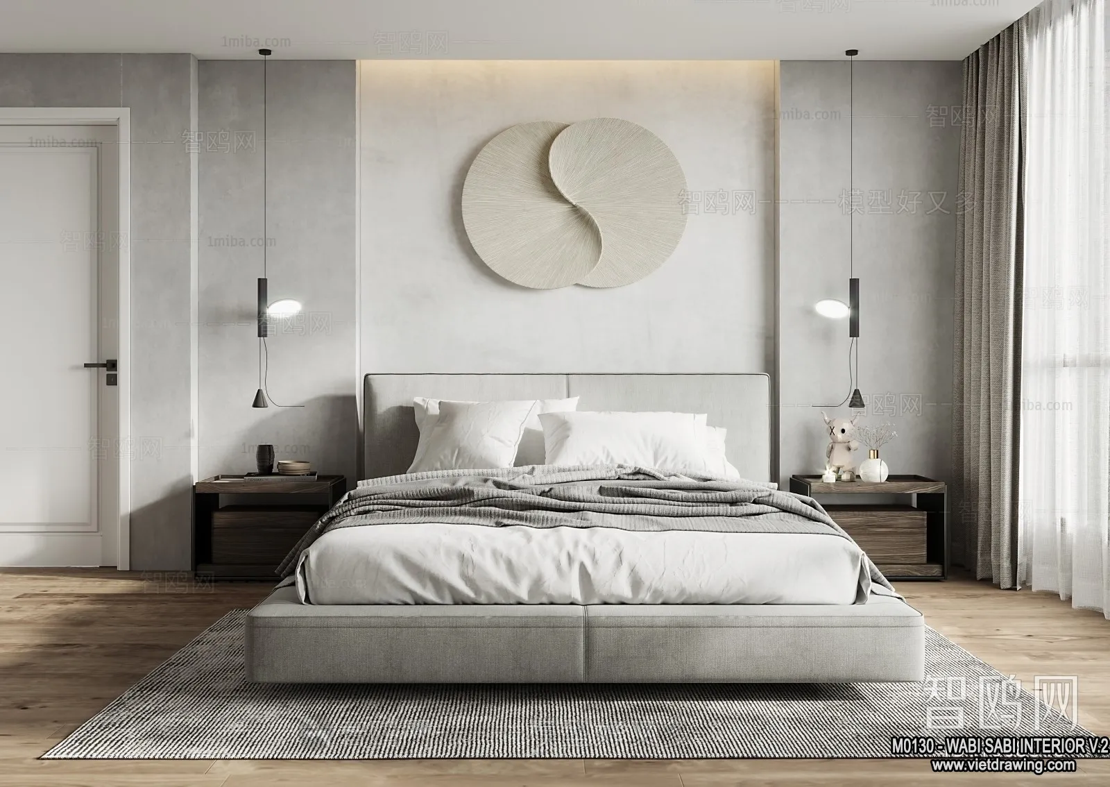 Bedroom 3D Interior Scene Model – Wabi Sabi Style – 031