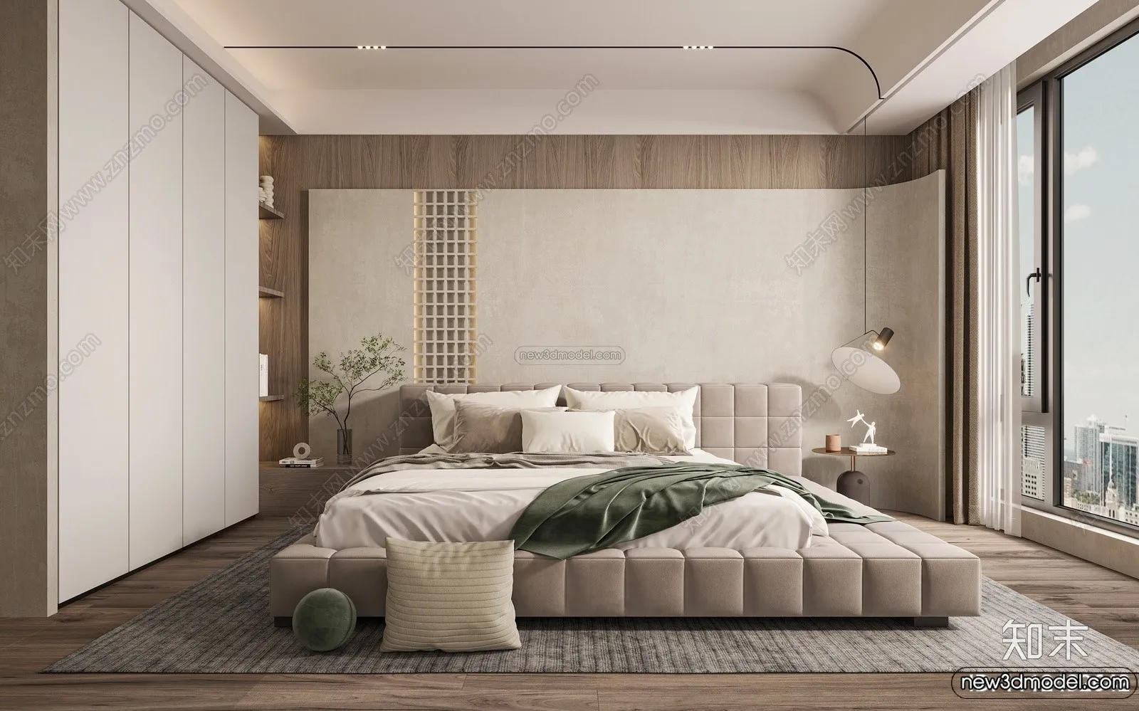 Bedroom 3D Interior Scene Model – Wabi Sabi Style – 078