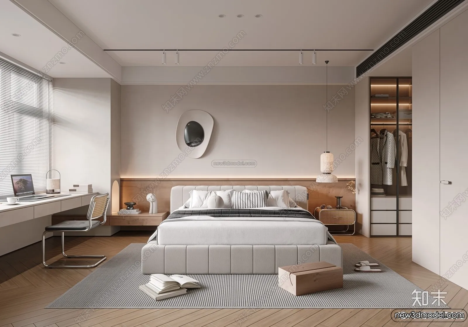 Bedroom 3D Interior Scene Model – Wabi Sabi Style – 085