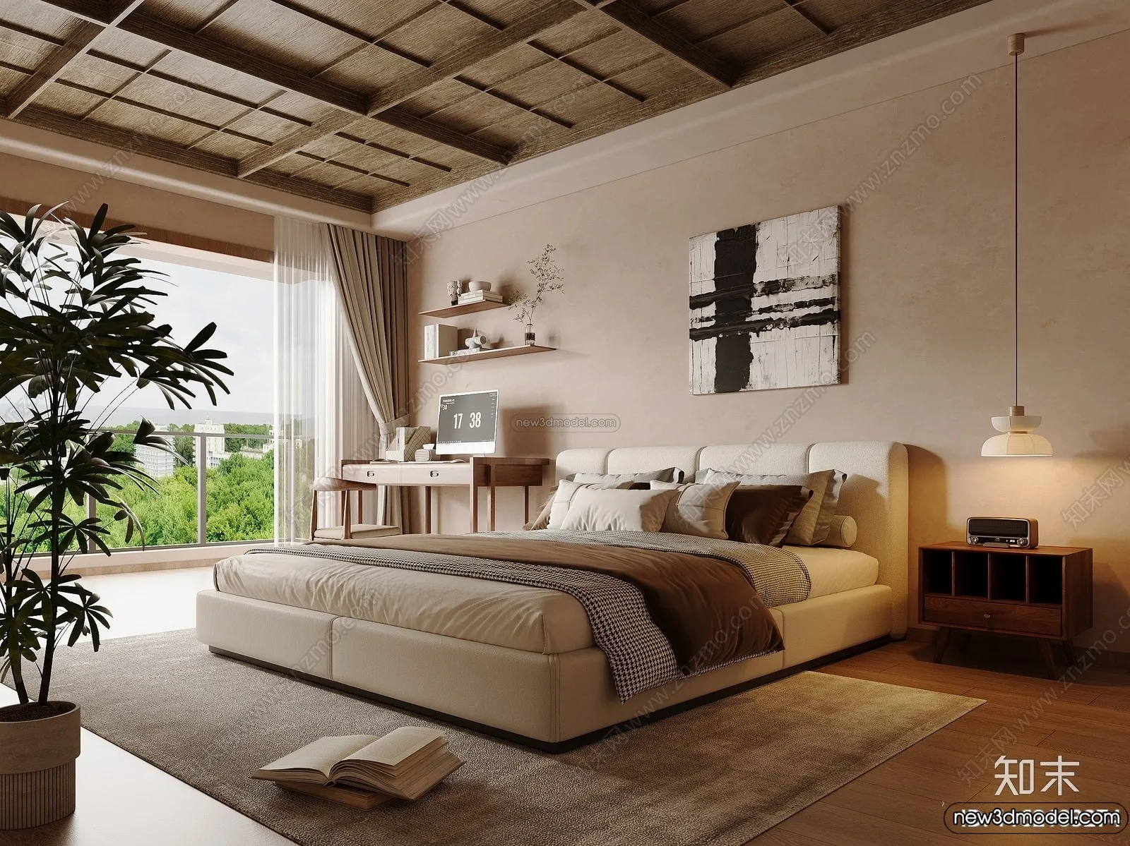 Bedroom 3D Interior Scene Model – Wabi Sabi Style – 105